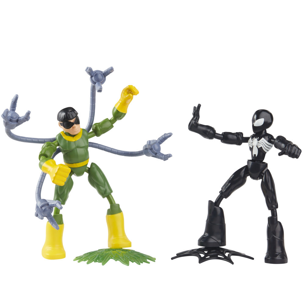 Hot! Marvel Spider - Man Bend And Flex: Black Suit Spider - Man vs Doc Ock