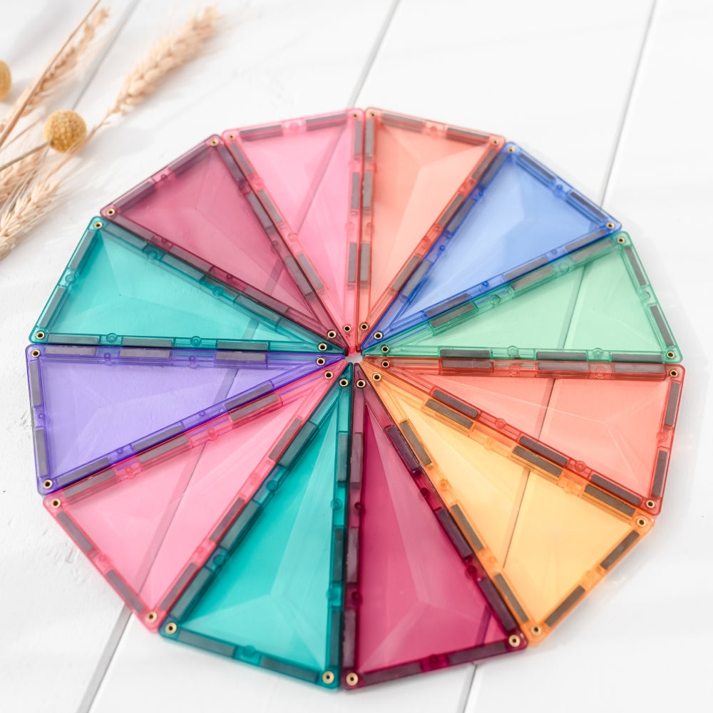 Connetix 40-Piece Pastel Geometry Magnetic Tiles Pack - Ideal for Learning & Play