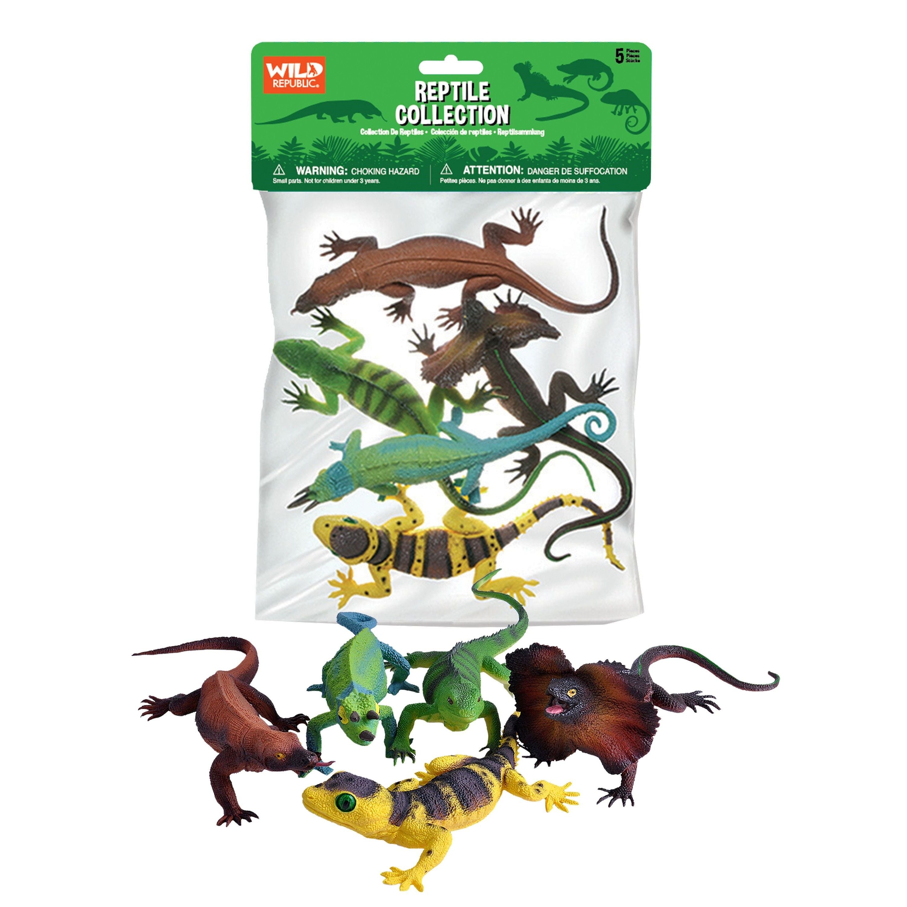 Wild Republic Reptile Figurines in Polybag for Kids' Creativity