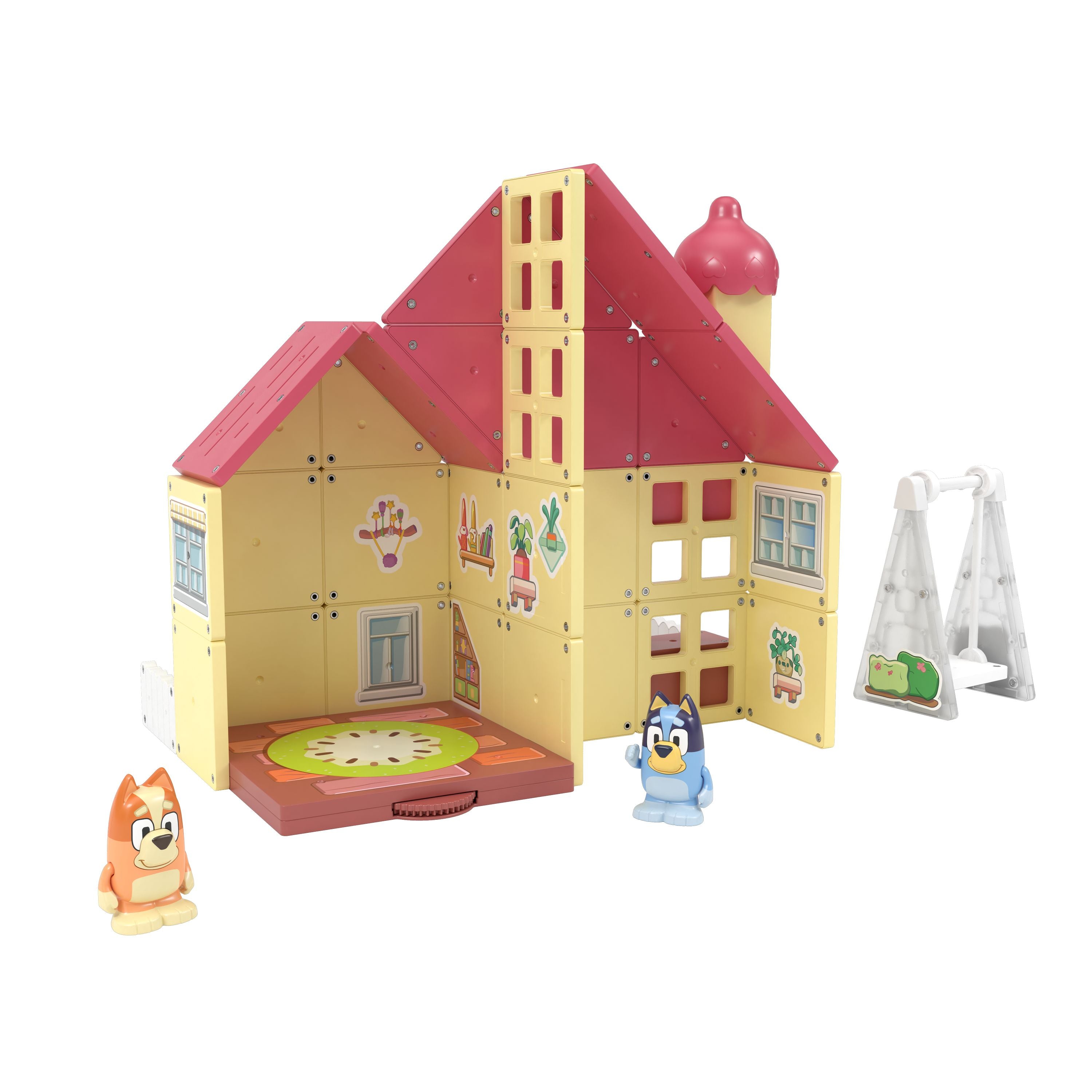 Tile Town 47-Piece Bluey Heeler Home Magnetic Tile Set for Kids