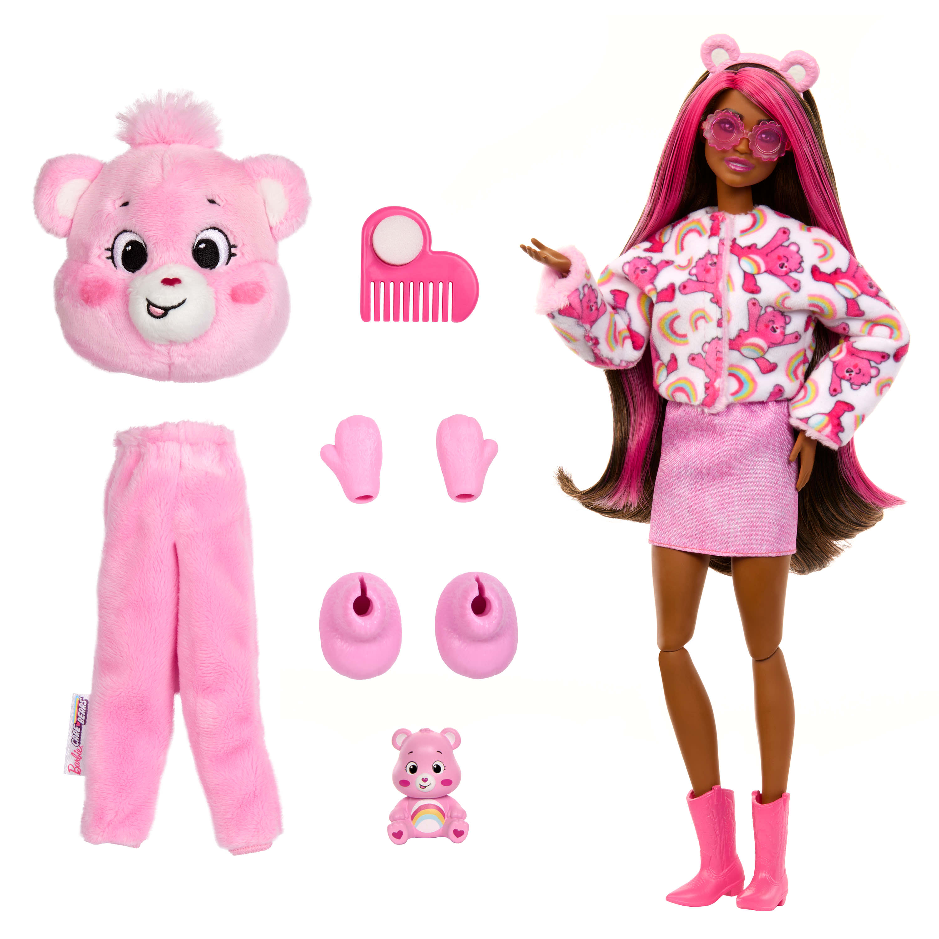 Hot! Barbie Cutie Reveal Care Bears Surprise Pink Doll