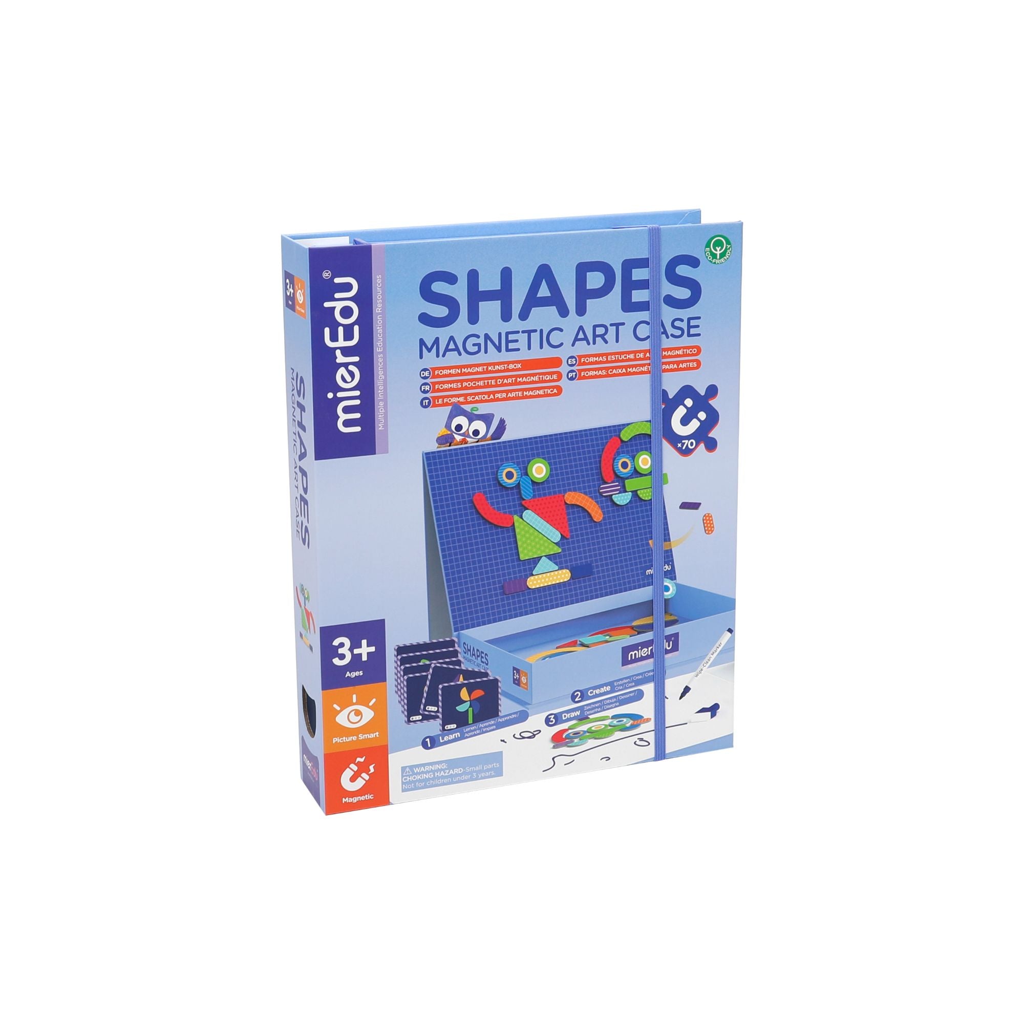 Portable MierEdu Educational Magnetic Art Case with Shapes for Kids