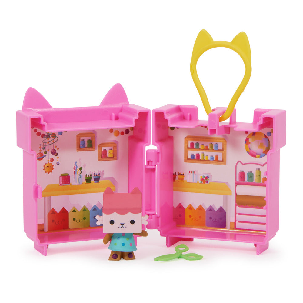 Gabby's Dollhouse Clip-On Portable Mini Playset - Featuring Baby Box Cat