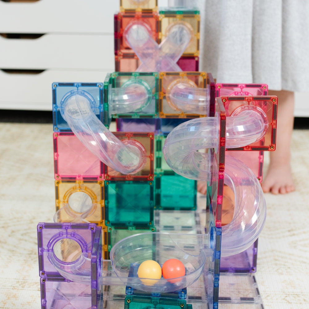 Connetix 80-Piece Pastel Ball Run Expansion Pack - Exclusive Design & More Fun
