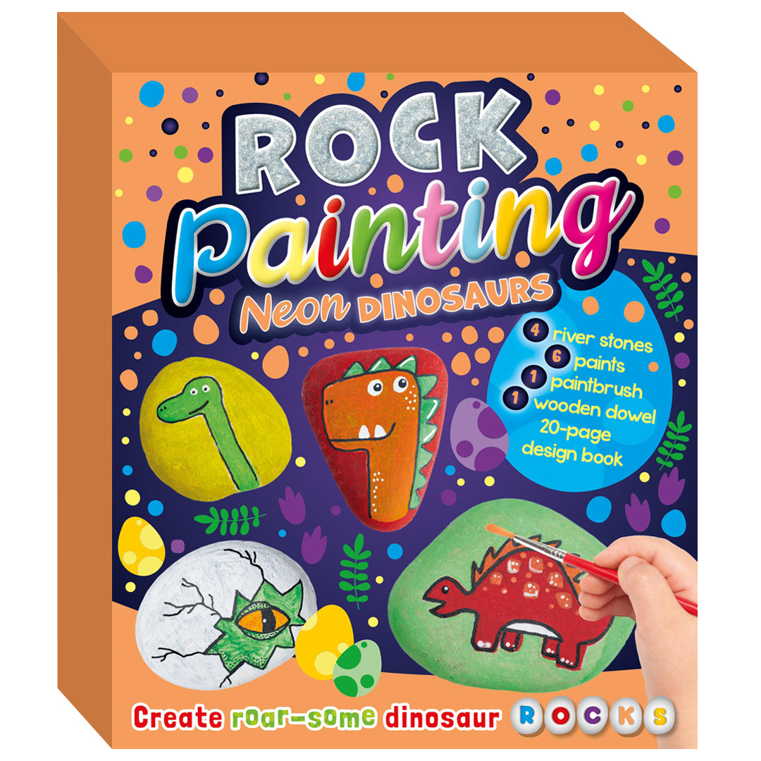 Hot Sale! Hinkler Neon Dinosaur Rock Painting Kit