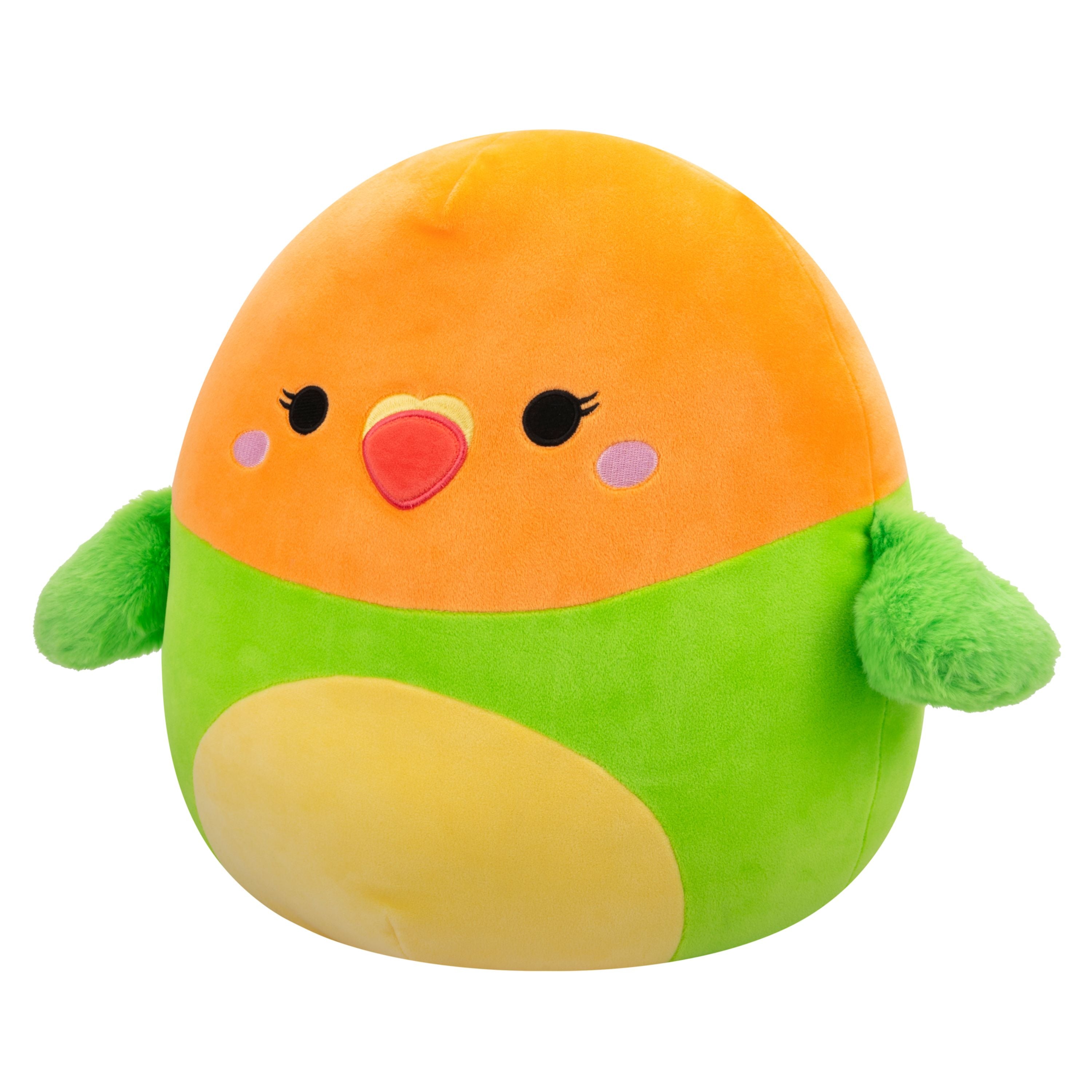 14-Inch S20 Squishmallows Plush Green and Orange Love Bird Toy