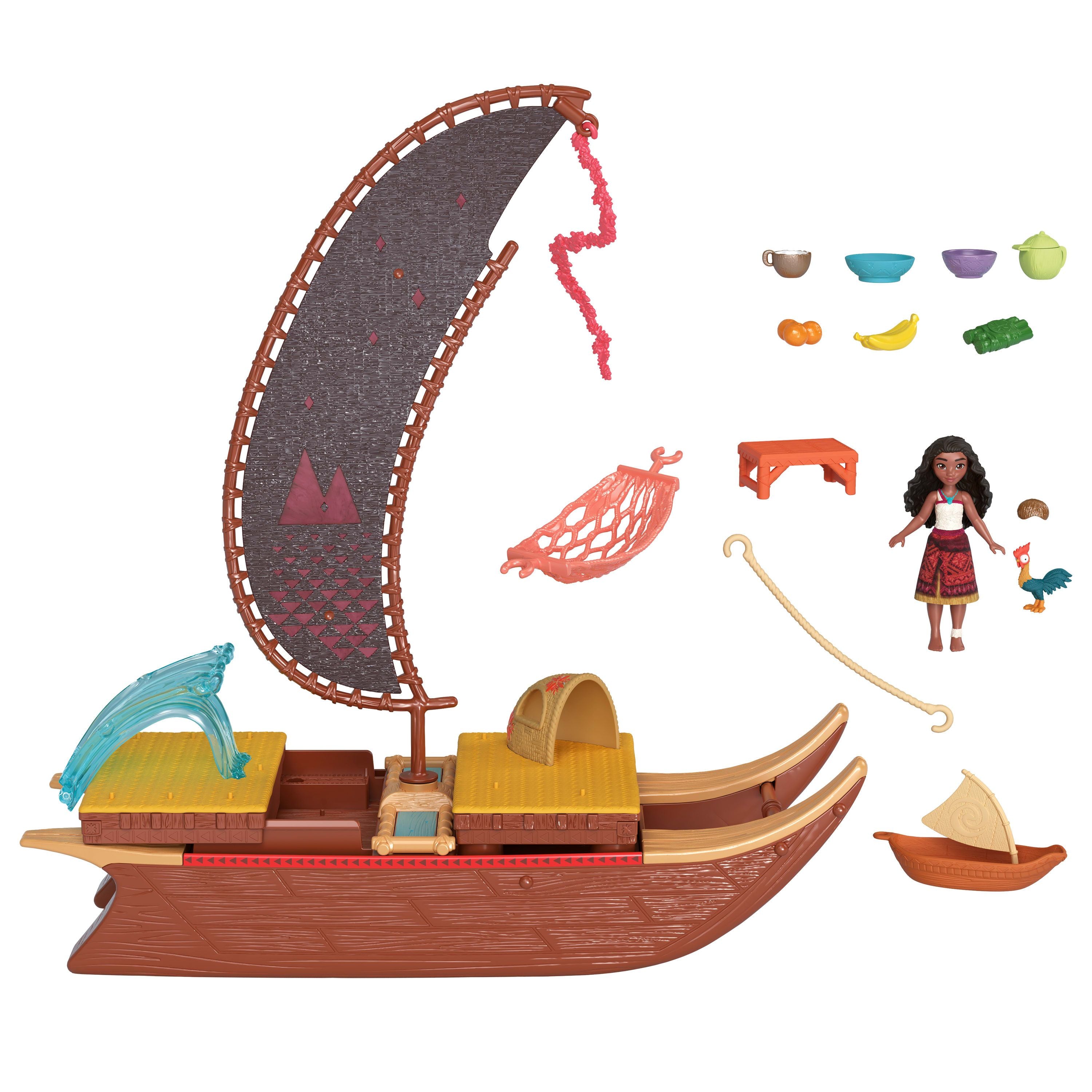 Hot! Disney Moana 2 Adventure Canoe Playset