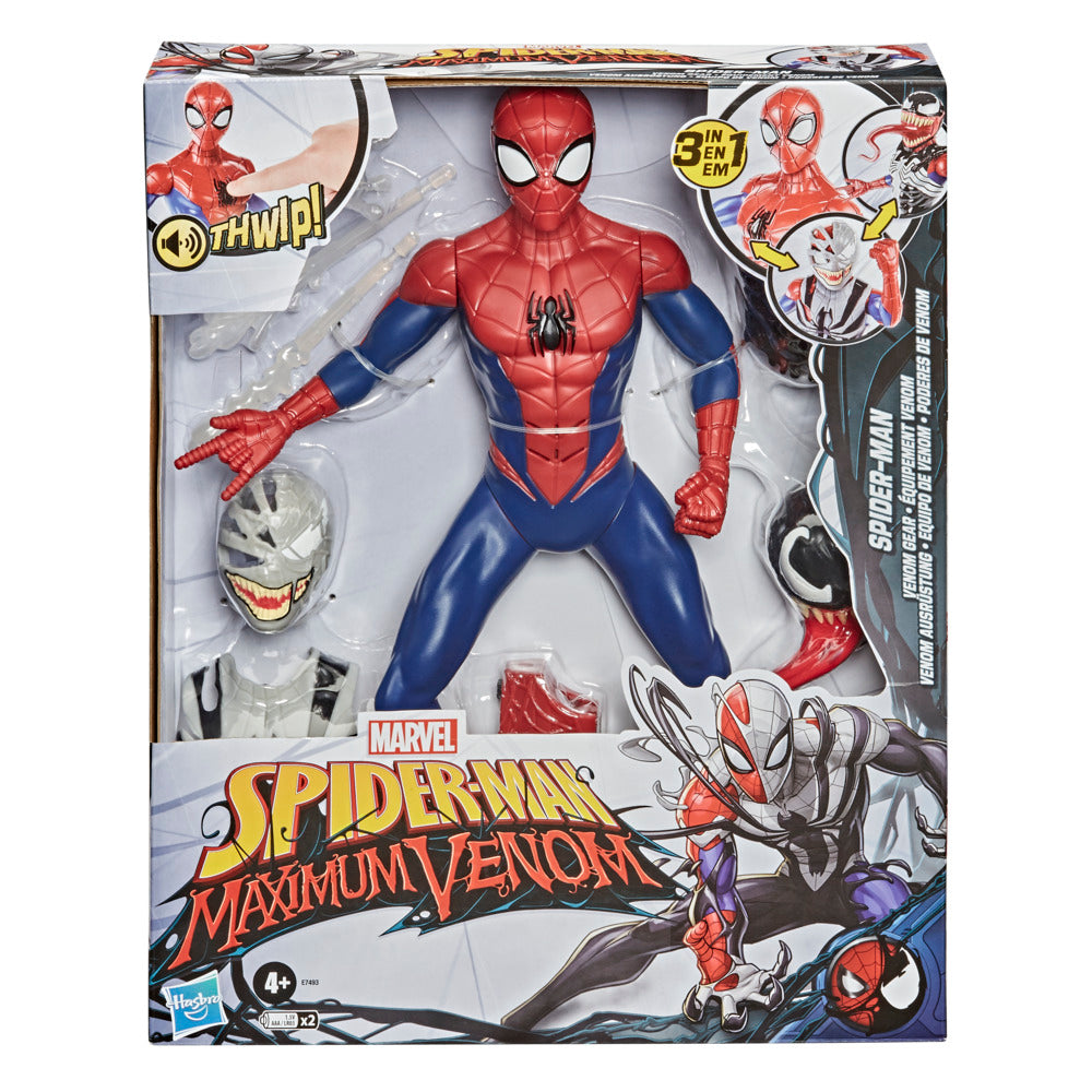12-Inch Marvel Spider-Man Maximum Venom Action Figure with Sounds, Gear & Web Projectile