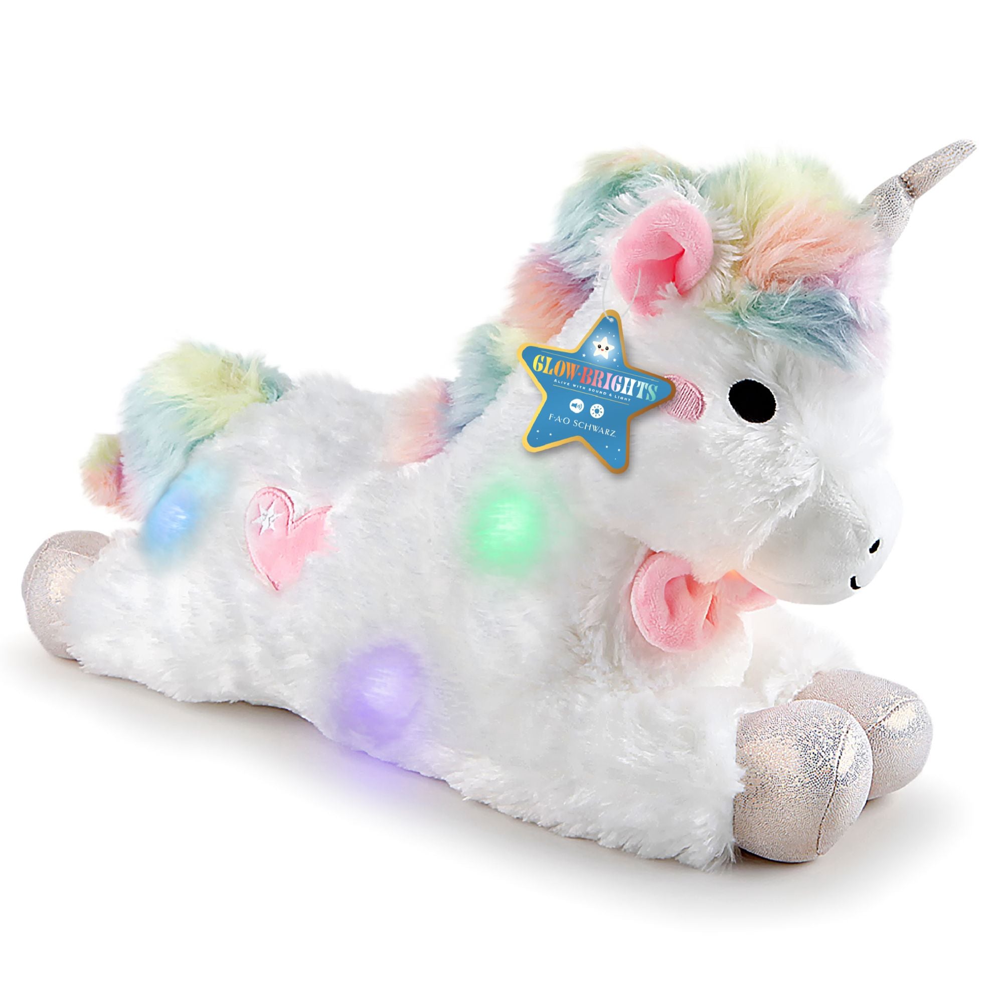 15-Inch F.A.O. Schwarz Glow Brights Soft and Magical Plush Unicorn