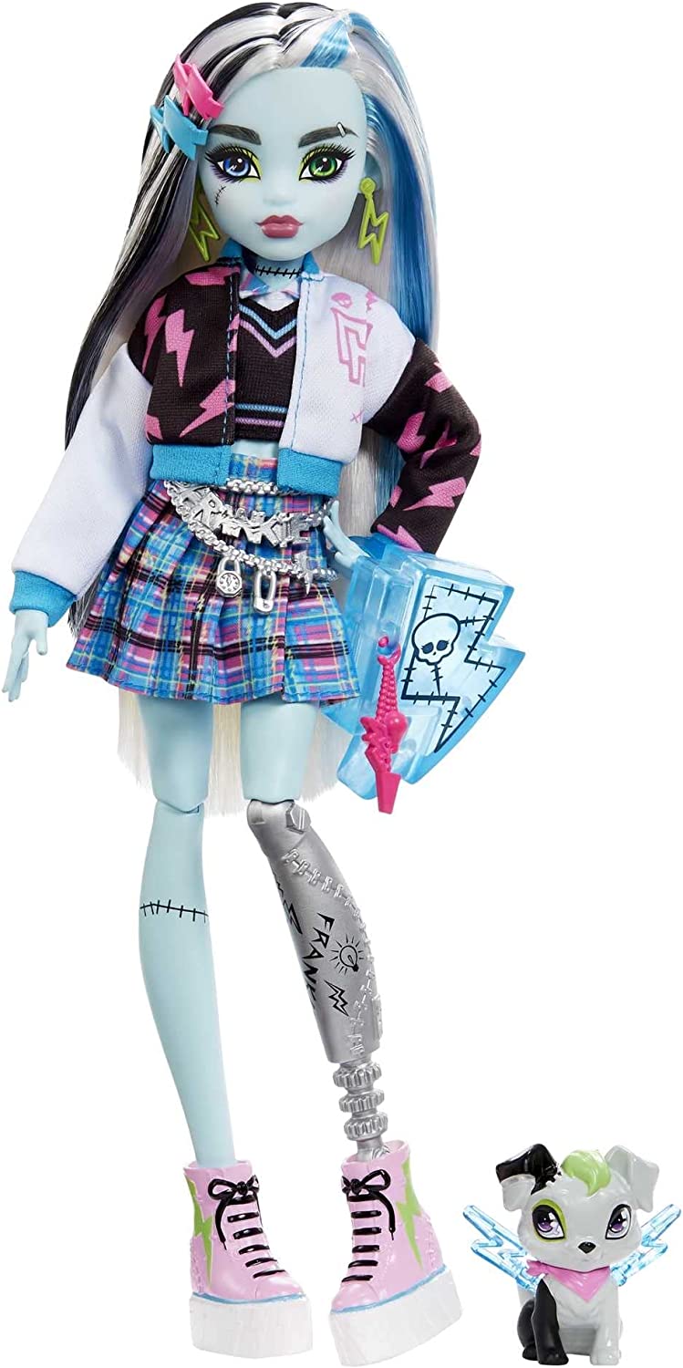 Monster High Frankie Stein Doll with Electrifying Fashion and Pet