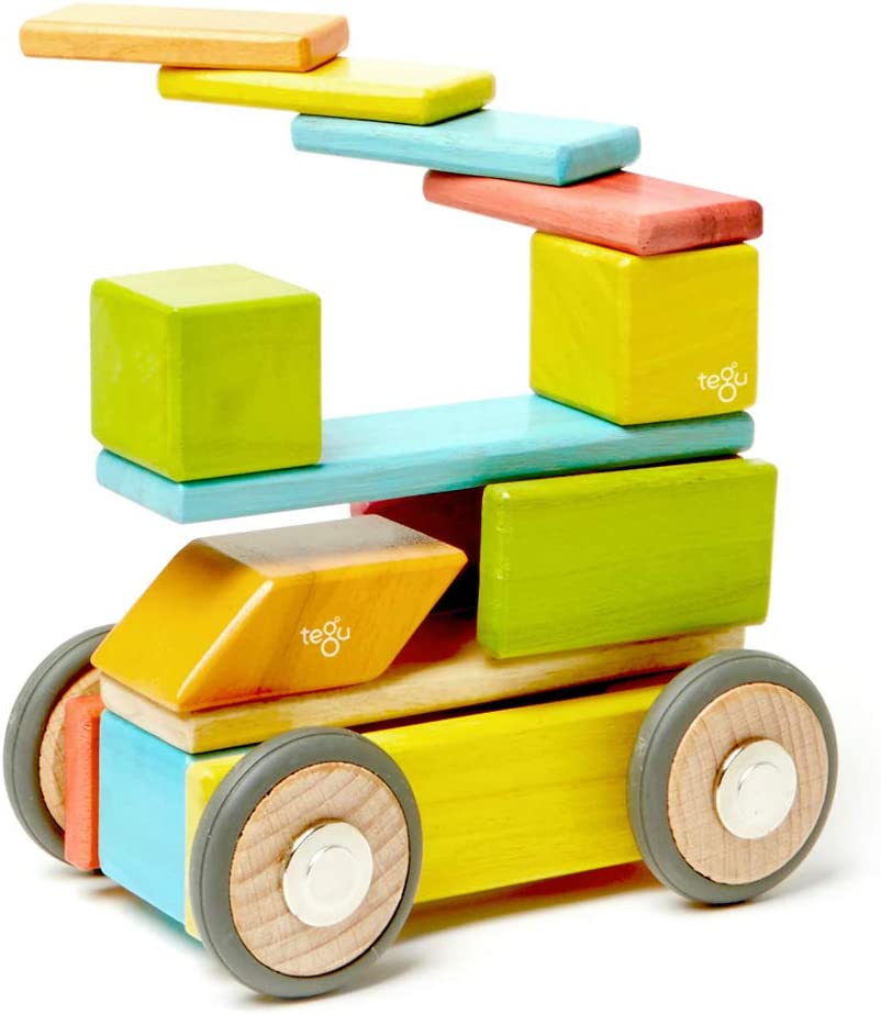42-Piece Tegu Magnetic Wooden Blocks Set in Various Tints