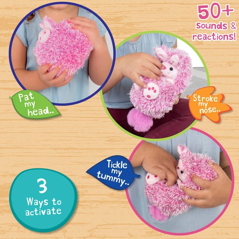 Hot! Curlimals Bo Bunny - Super Cute Interactive Plush