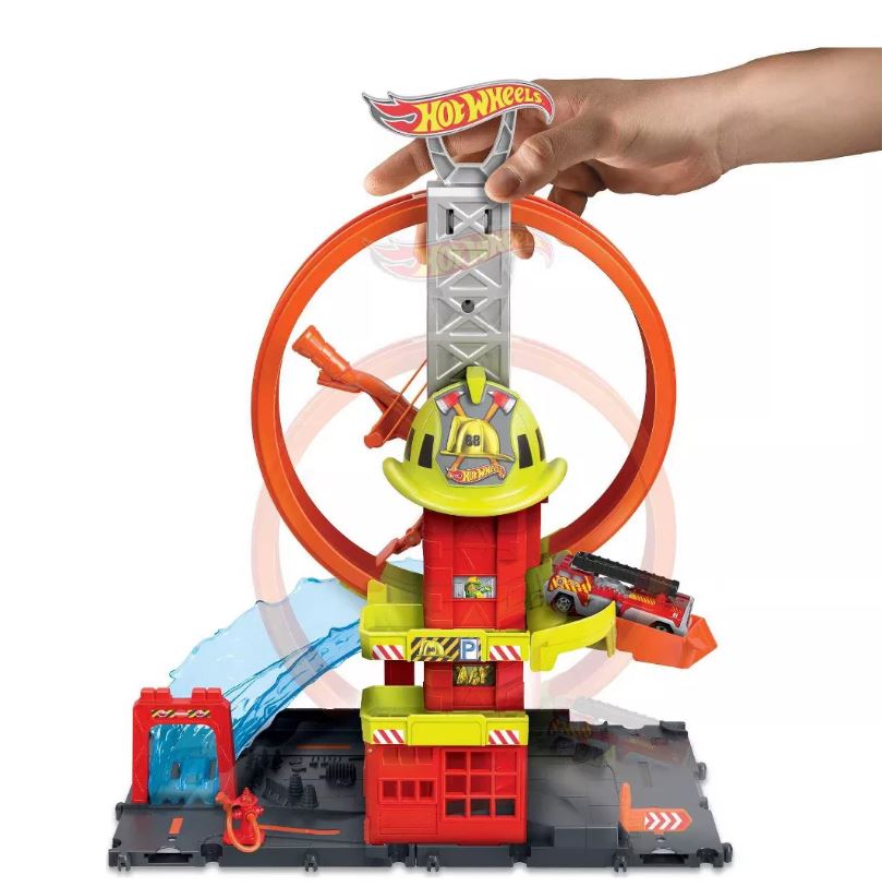 Hot Wheels City Super Fire Station Playset - Fun Kids' Toy with Adjustable Loop and More