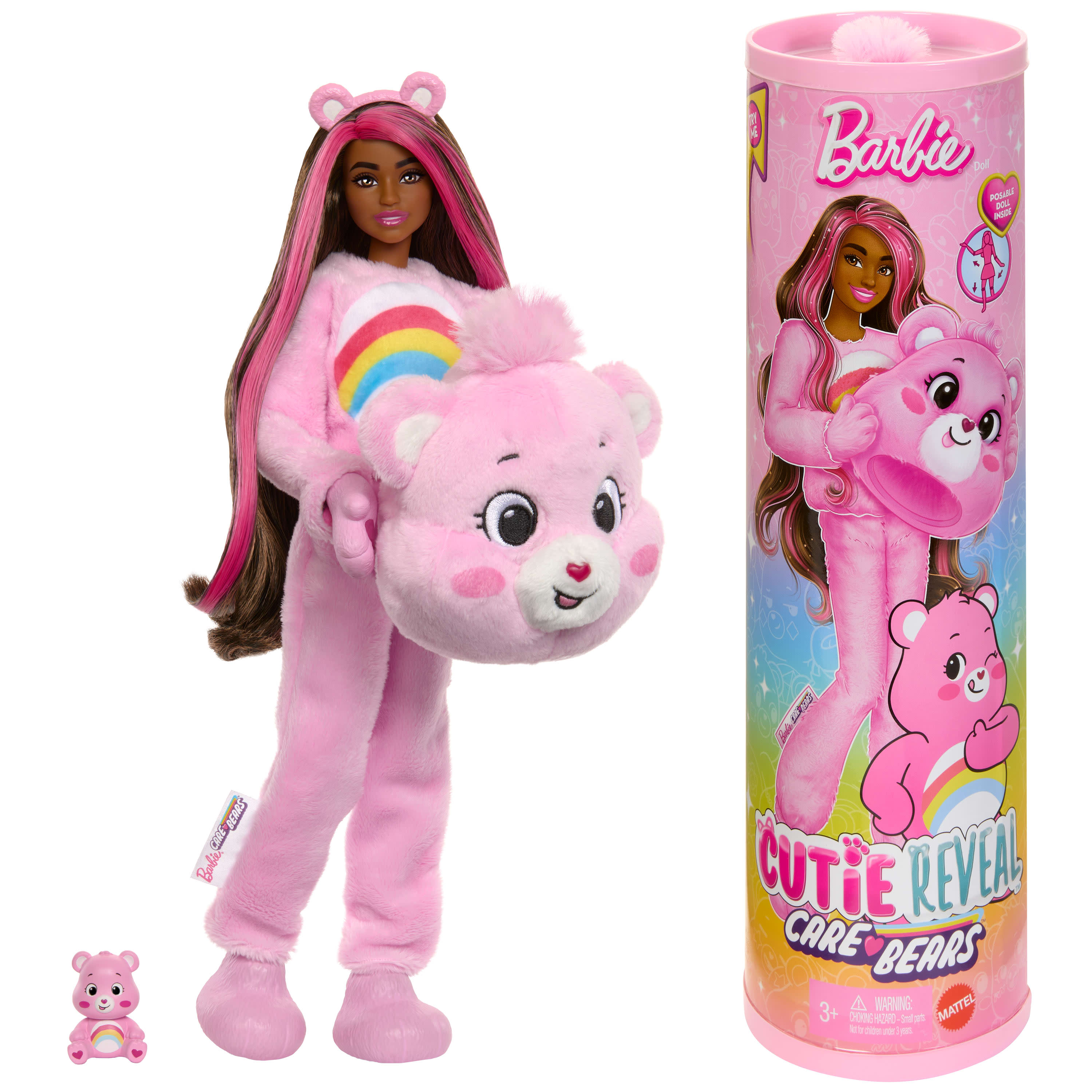 Hot! Barbie Cutie Reveal Care Bears Surprise Pink Doll