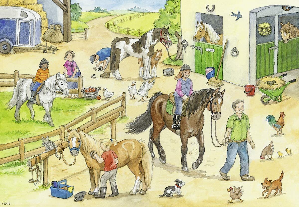 Ravensburger 2x24 Piece Horse Stable Jigsaw Puzzles - Double the Fun for Kids!