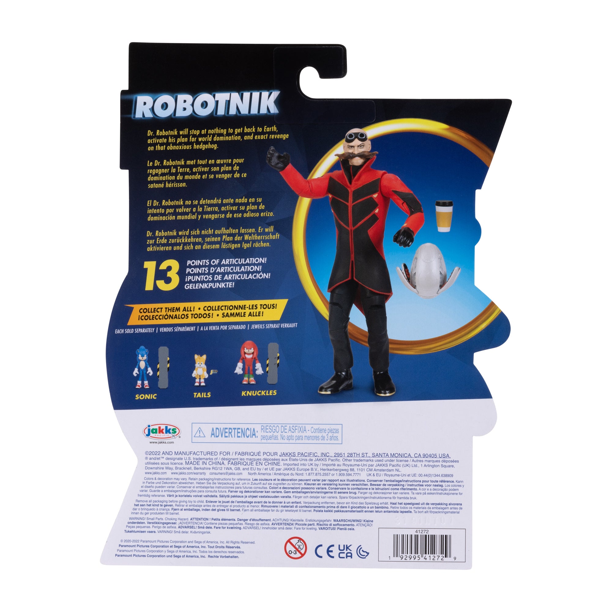 Hot Sale! 10cm Articulated Sonic The Hedgehog 2 Figure of Robotnik for Kids and Fans