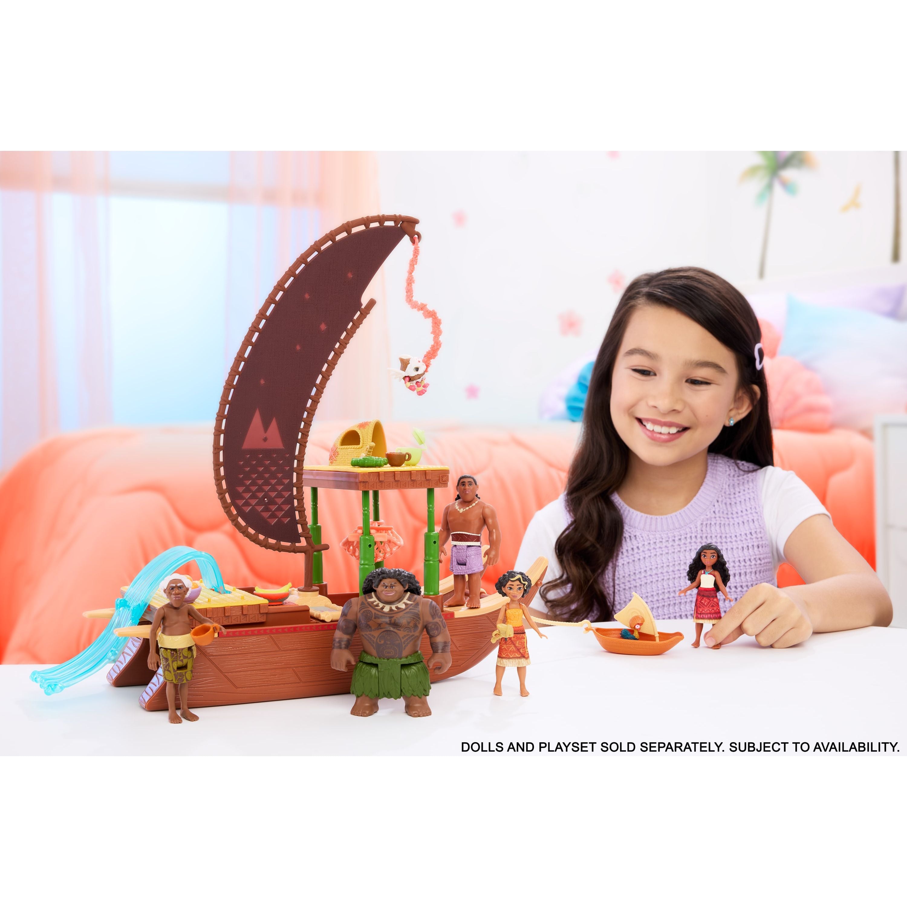 Hot! Disney Moana 2 Adventure Canoe Playset