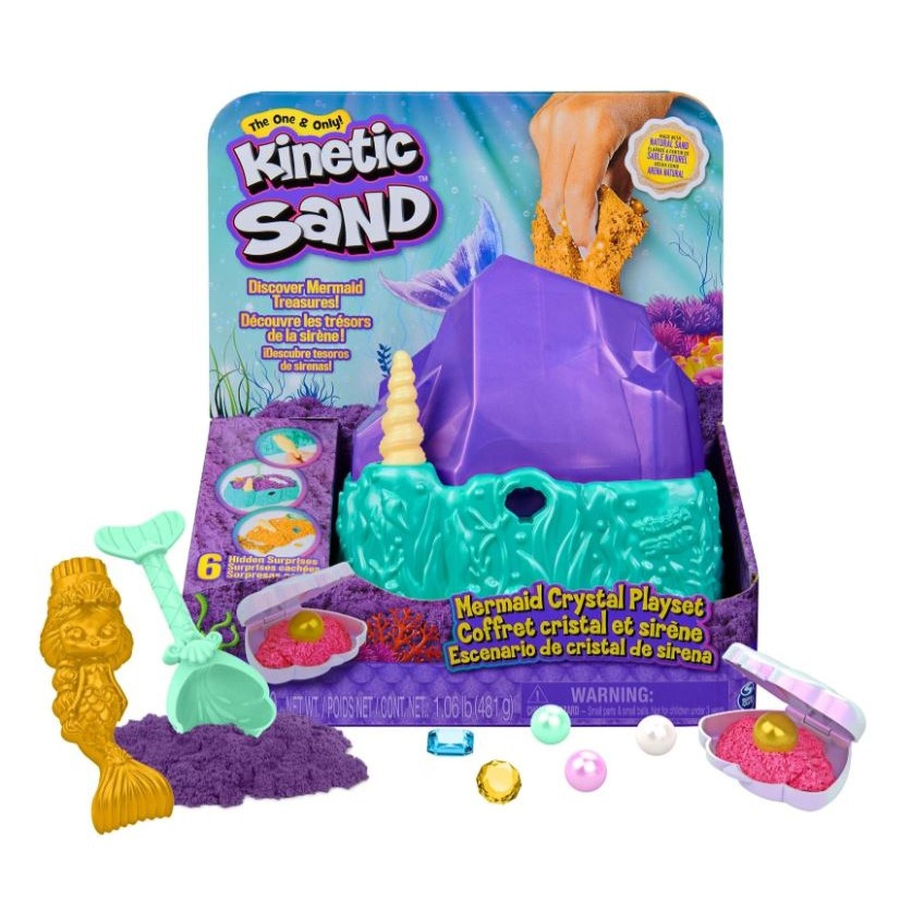 Hot! Kinetic Sand Mermaid Crystal Play Set