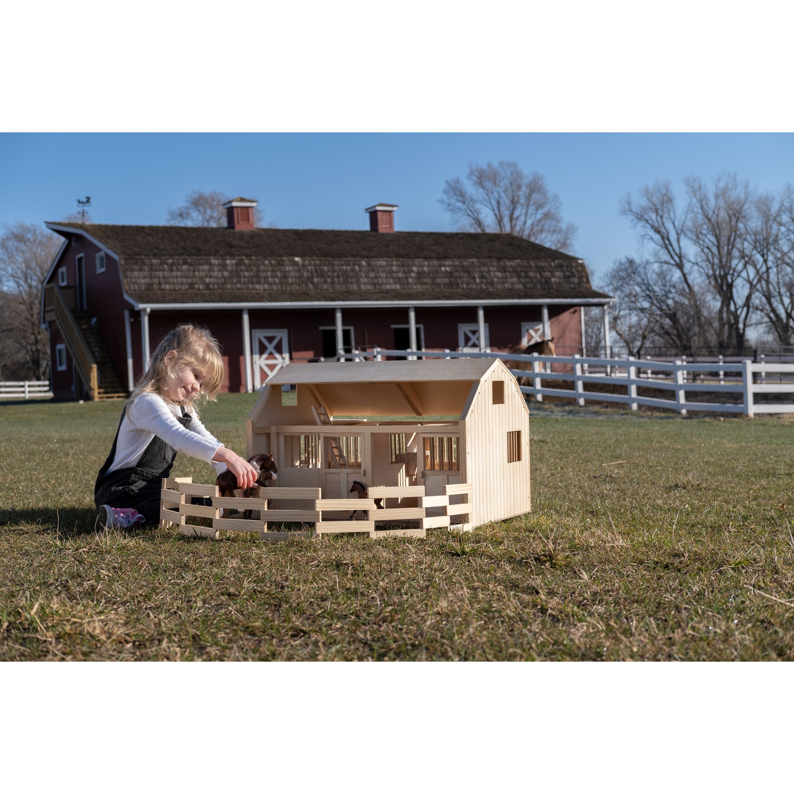 TOMY's Amazing Countryside Wooden Horse Stable and Barn Play Set - Ideal for Pretend Play