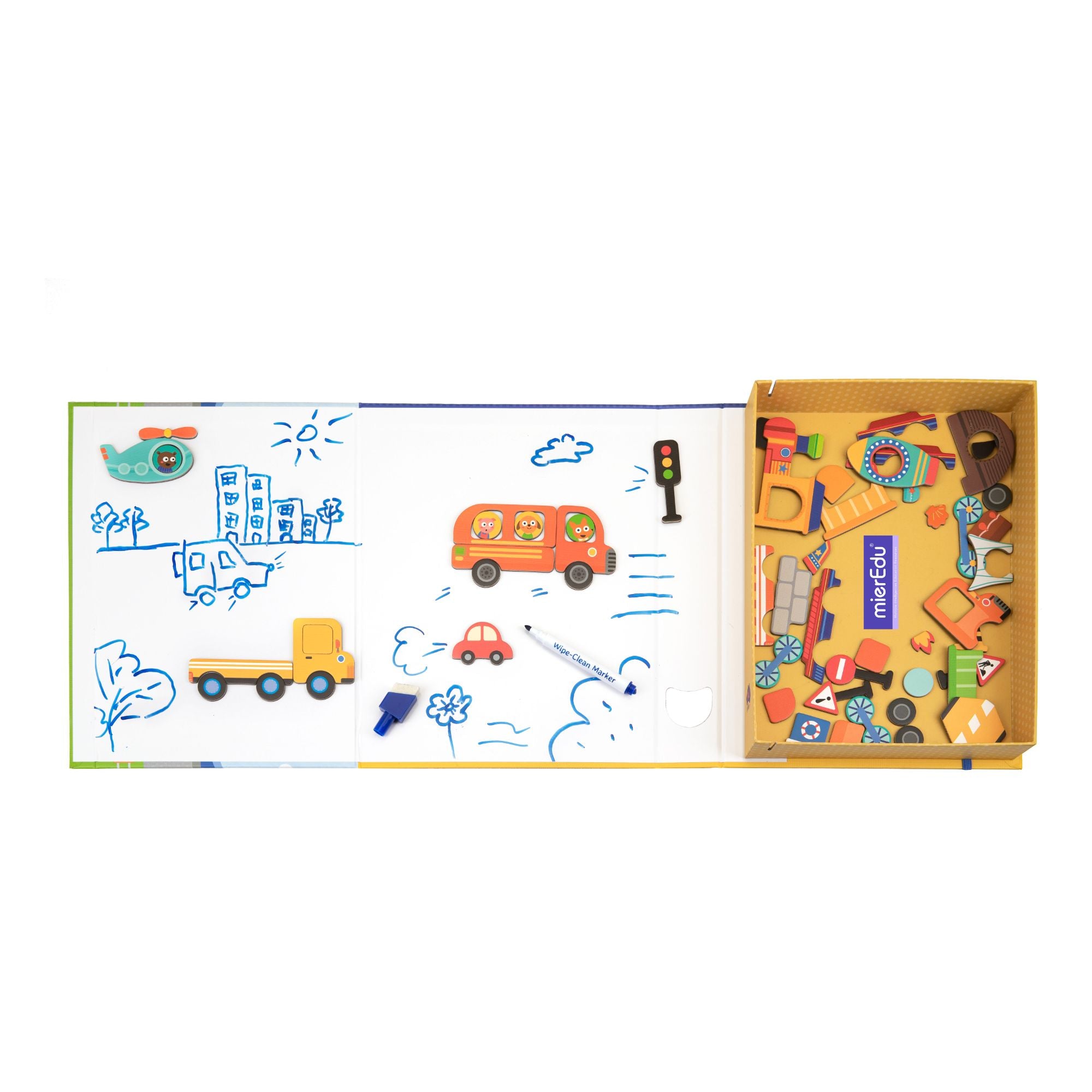 MierEdu Portable Educational Magnetic Art Case for Vehicles - Ideal for Kids