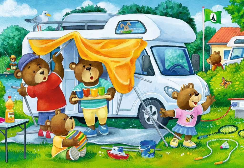 Ravensburger 2x24 Piece Bear Family Camping Trip Puzzle Set