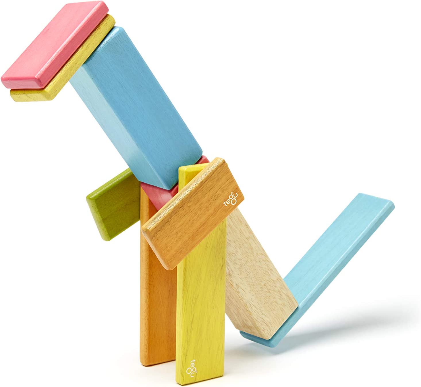 14-Piece Tegu Magnetic Wooden Blocks Set with Various Shapes