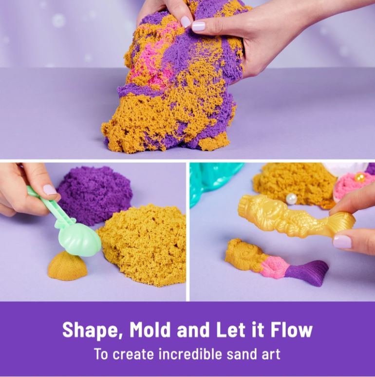 Hot! Kinetic Sand Mermaid Crystal Play Set