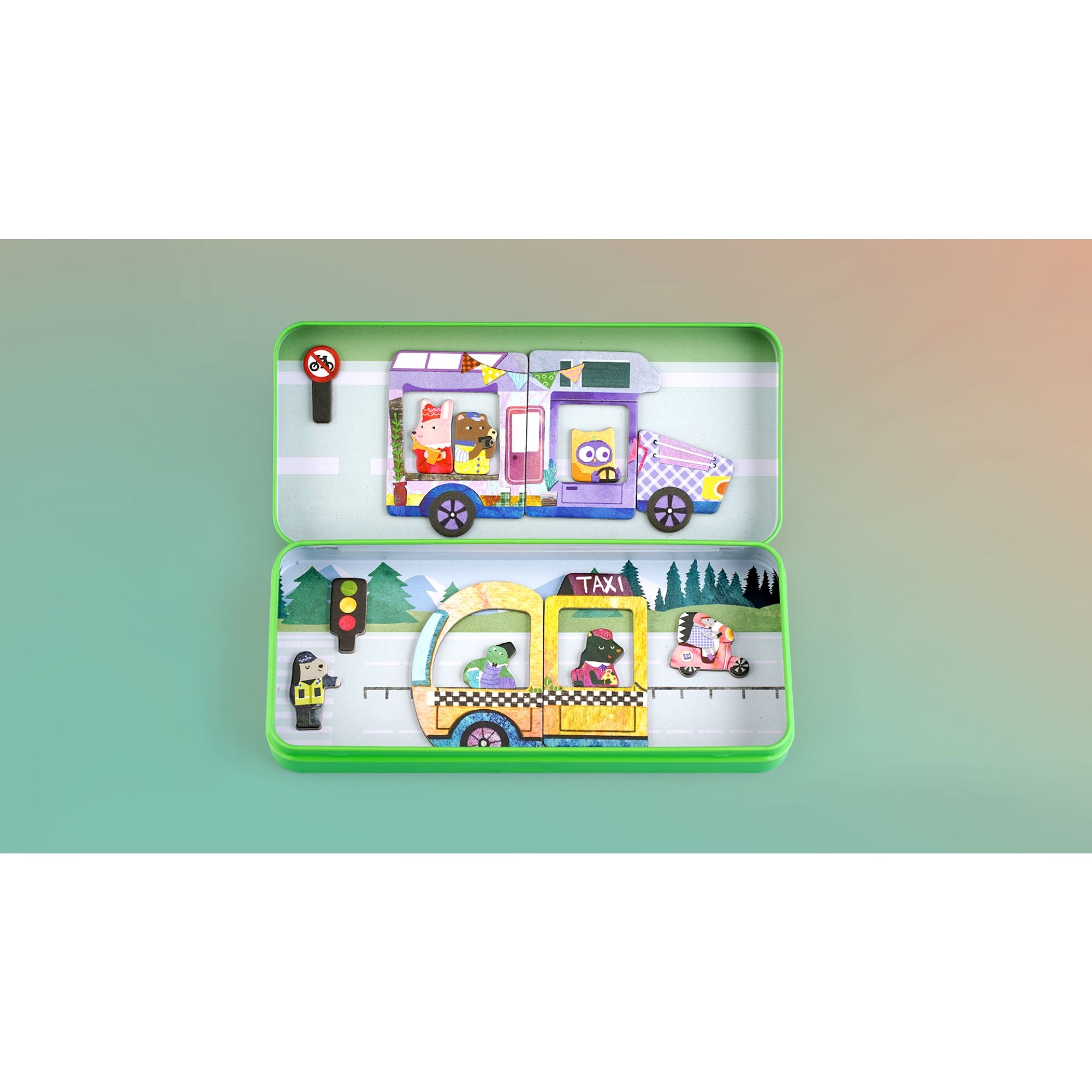 MierEdu Educational Magnetic Puzzle Box with Car Themed Pieces