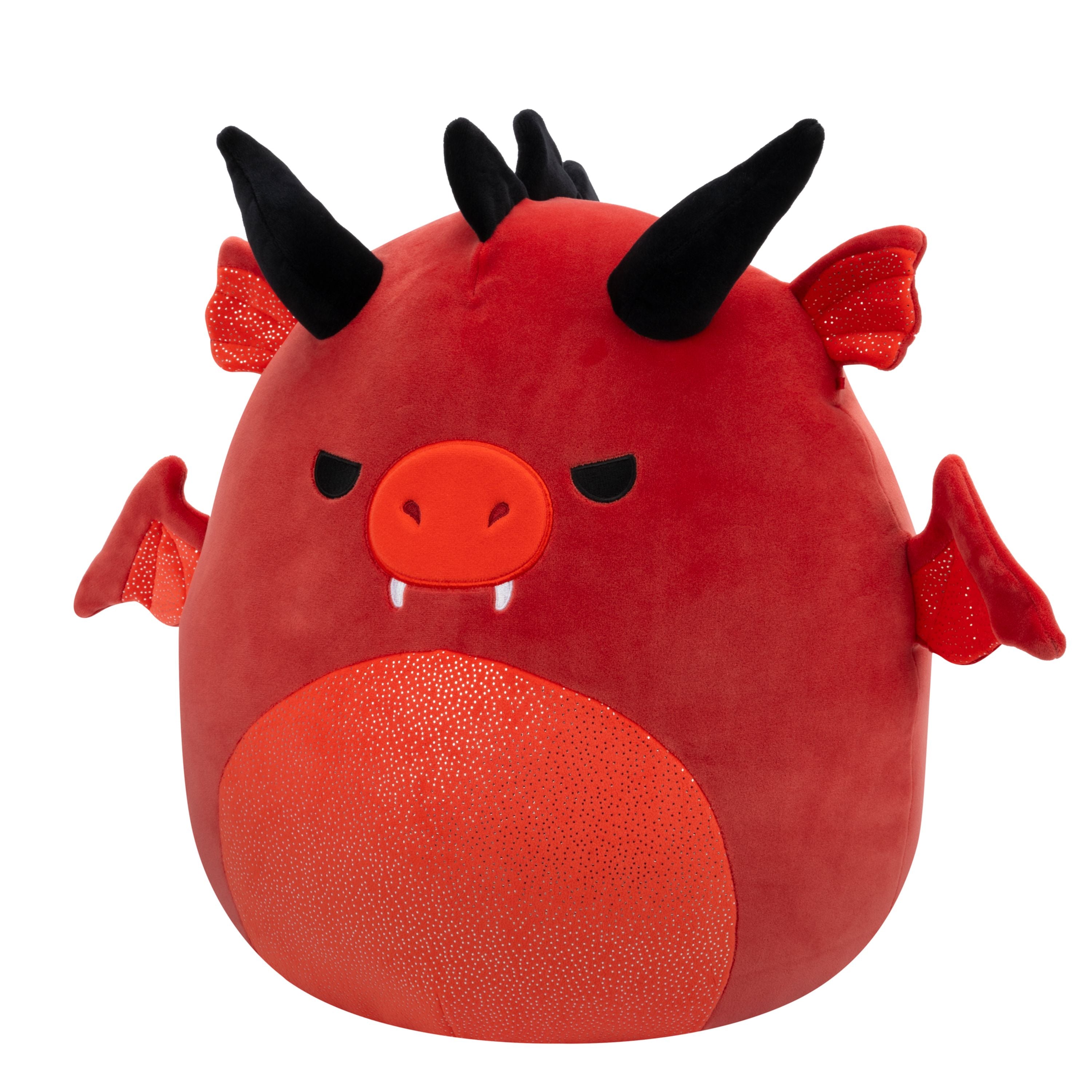 Hot Deal! 14-Inch Squishmallows S20 Red Dragon with Fierce Eyes and Glittery Belly