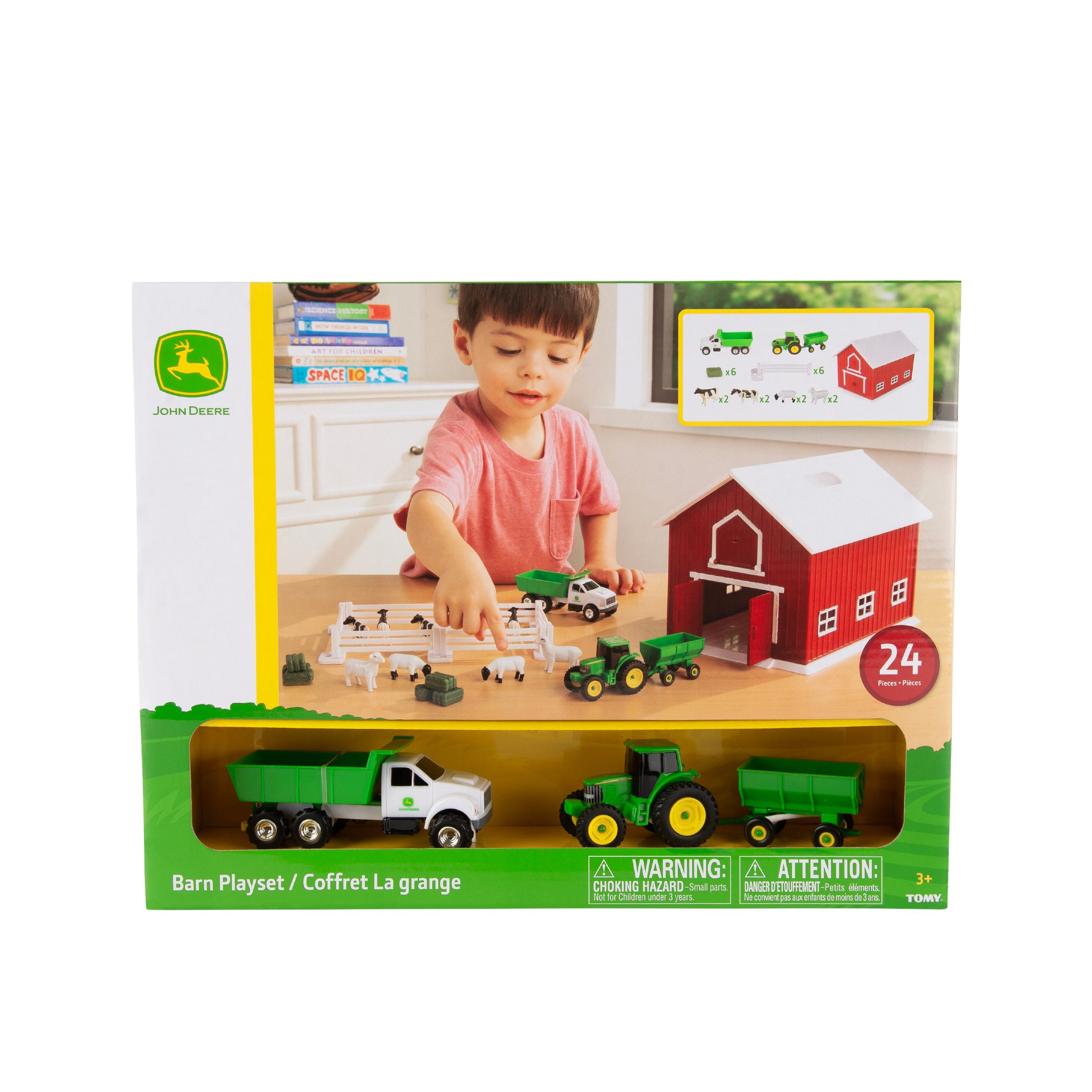 Hot! John Deere 24-Piece 1:64 Red Barn Playset
