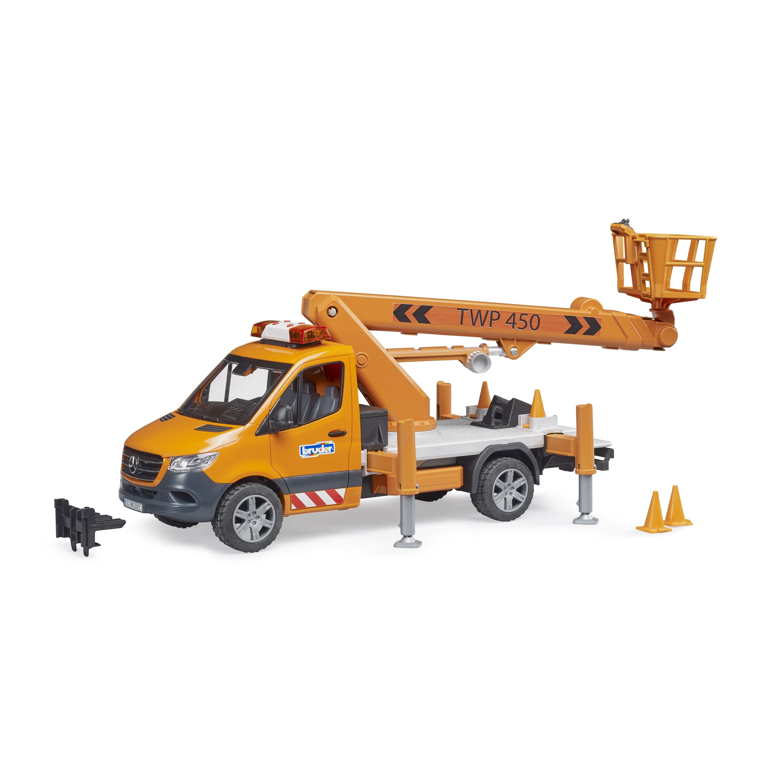 Hot Sale! Bruder 1:16 Scale Mercedes Sprinter Toy with Working Platform, Lights and Sounds