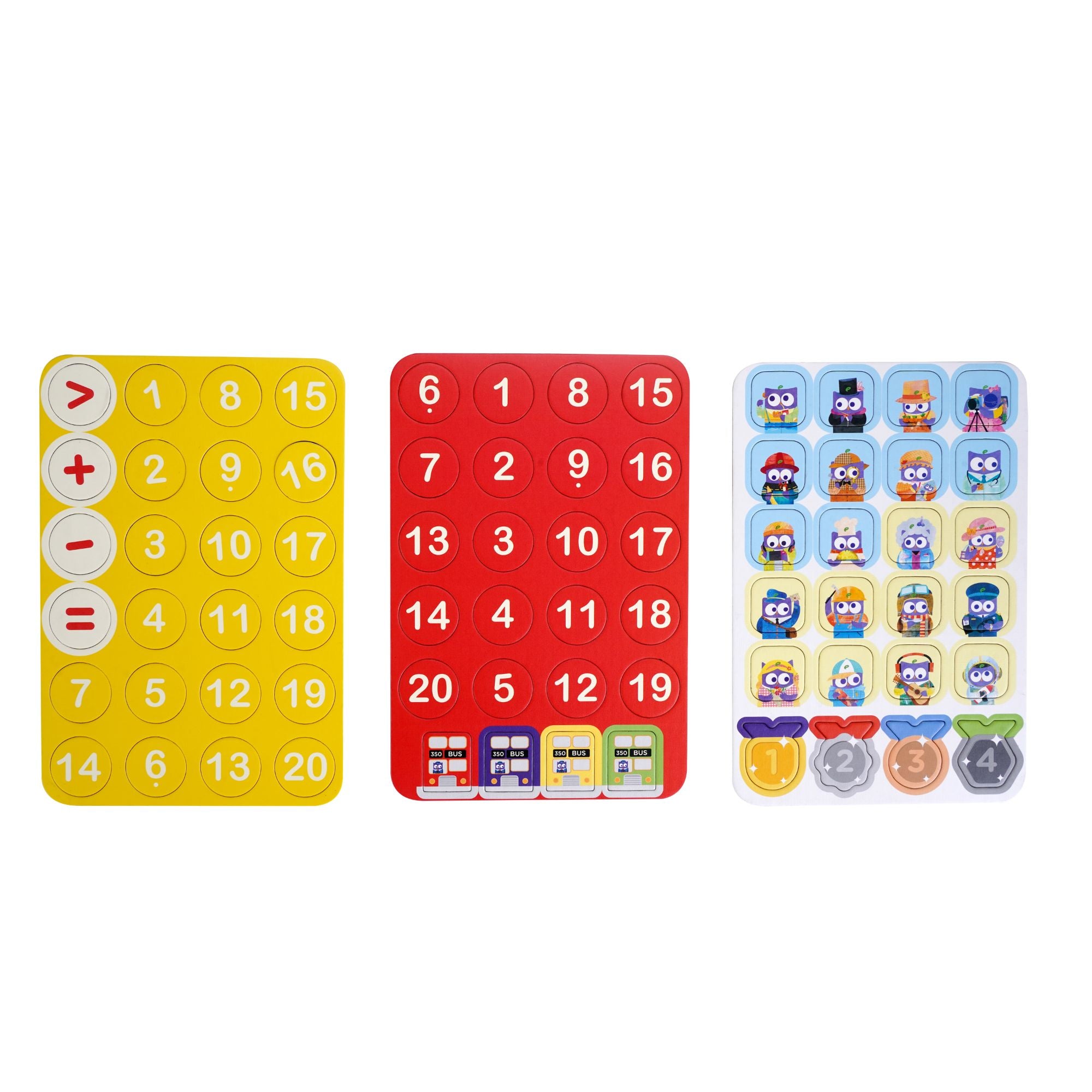 Eco-Friendly MierEdu Maths Learning Double-Decker Magnetic Bus Toy