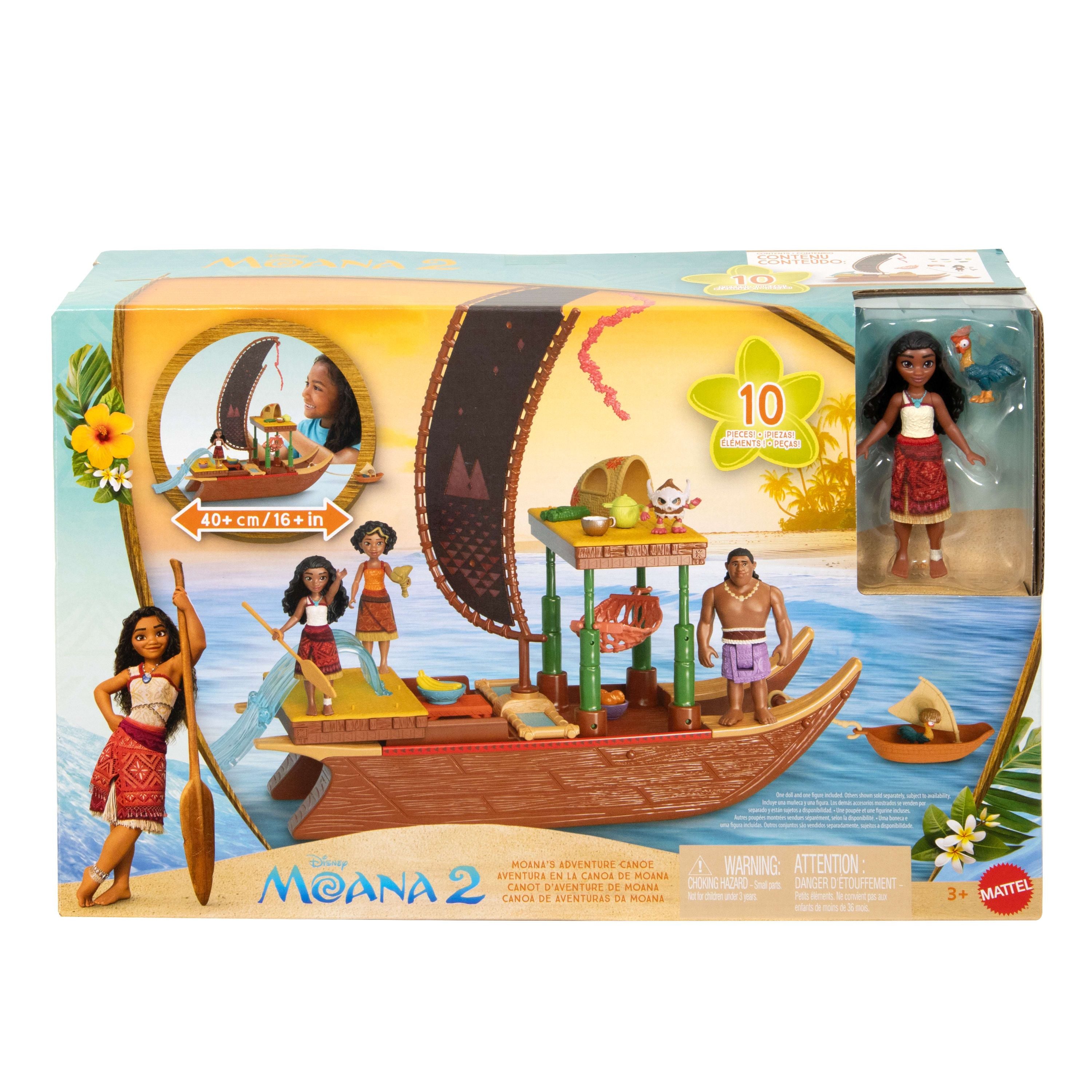 Hot! Disney Moana 2 Adventure Canoe Playset
