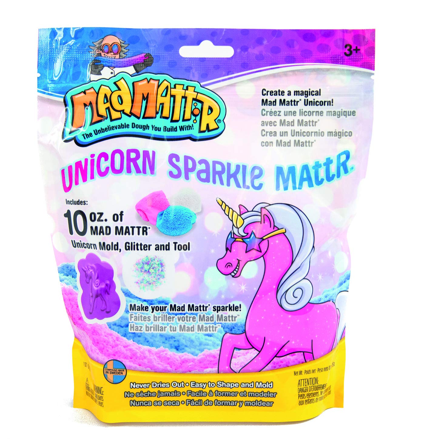 Unicorn Sparkle Mad Mattr Dough Pack with Special Mold and Glitter