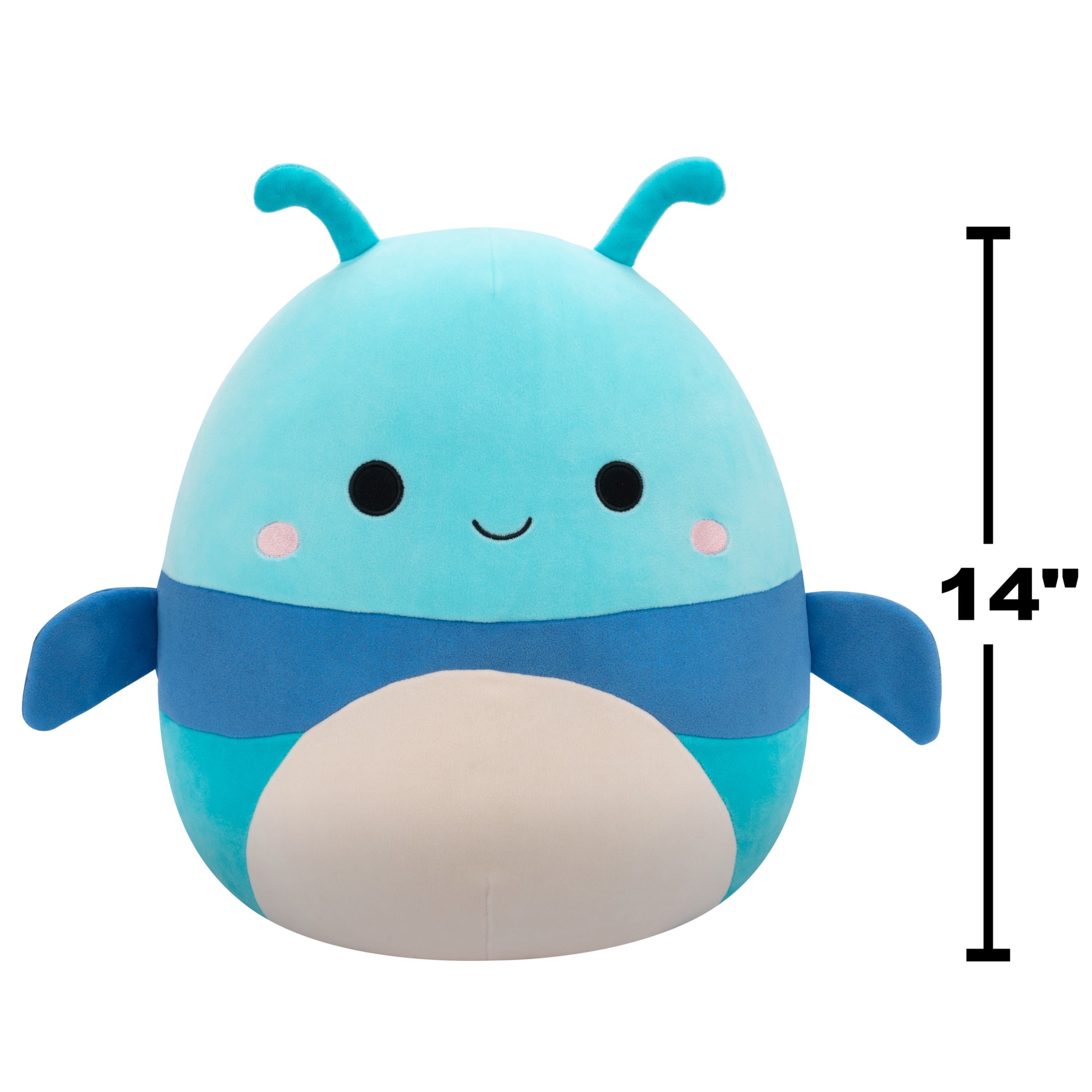 14-Inch Squishmallows Series 20 - Benjamin the Blue Beetle Plush Toy