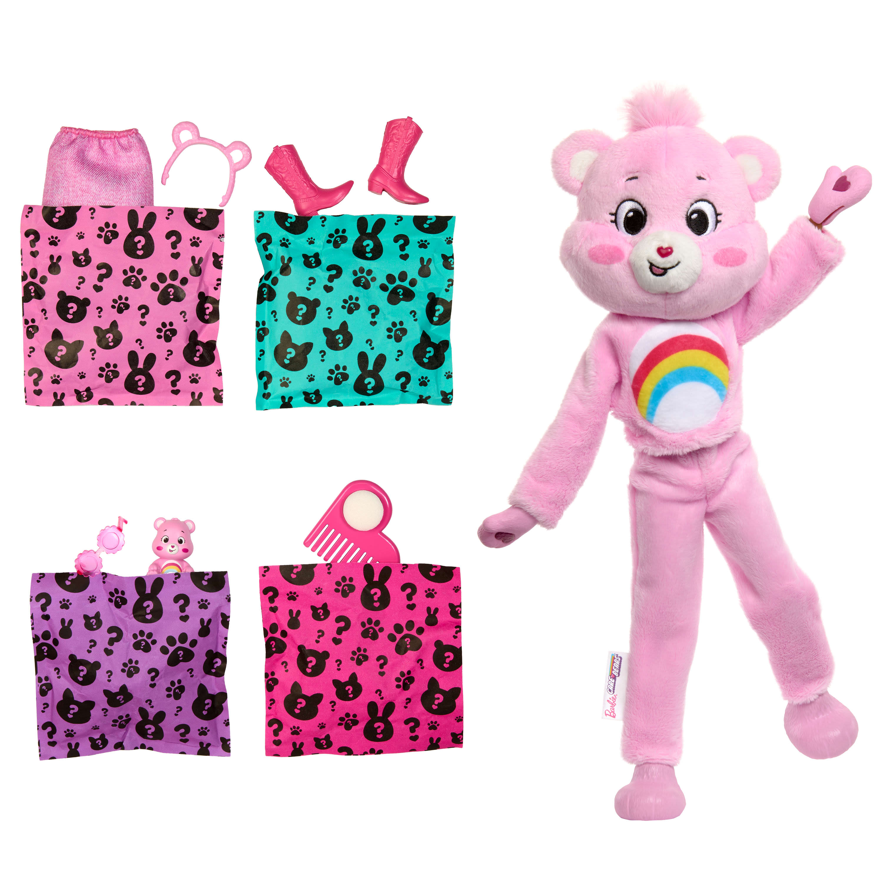 Hot! Barbie Cutie Reveal Care Bears Surprise Pink Doll