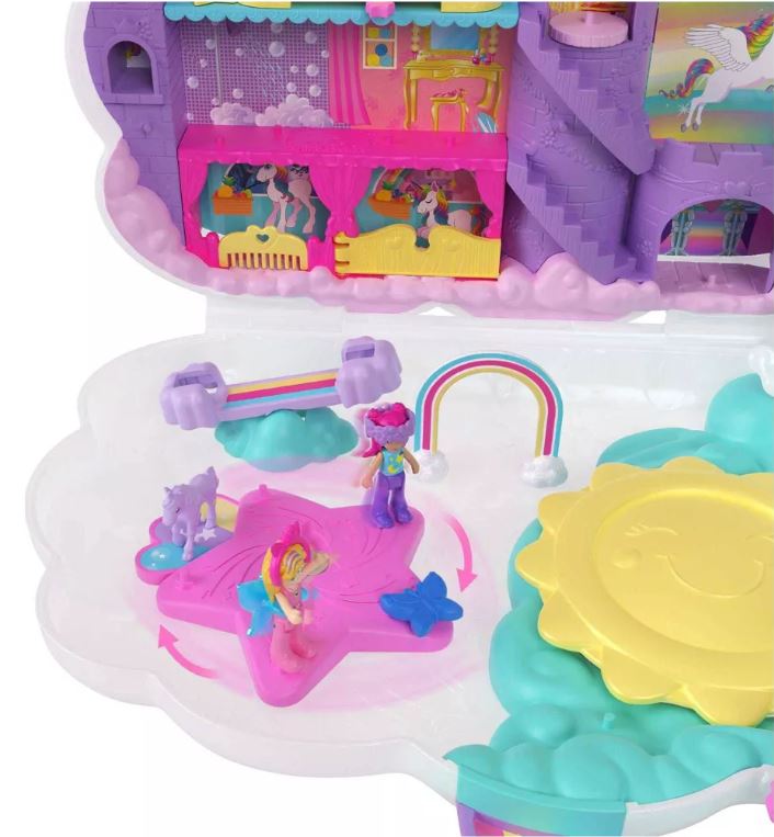 Polly Pocket Magical Rainbow Unicorn 2-in-1 Salon Compact Toy