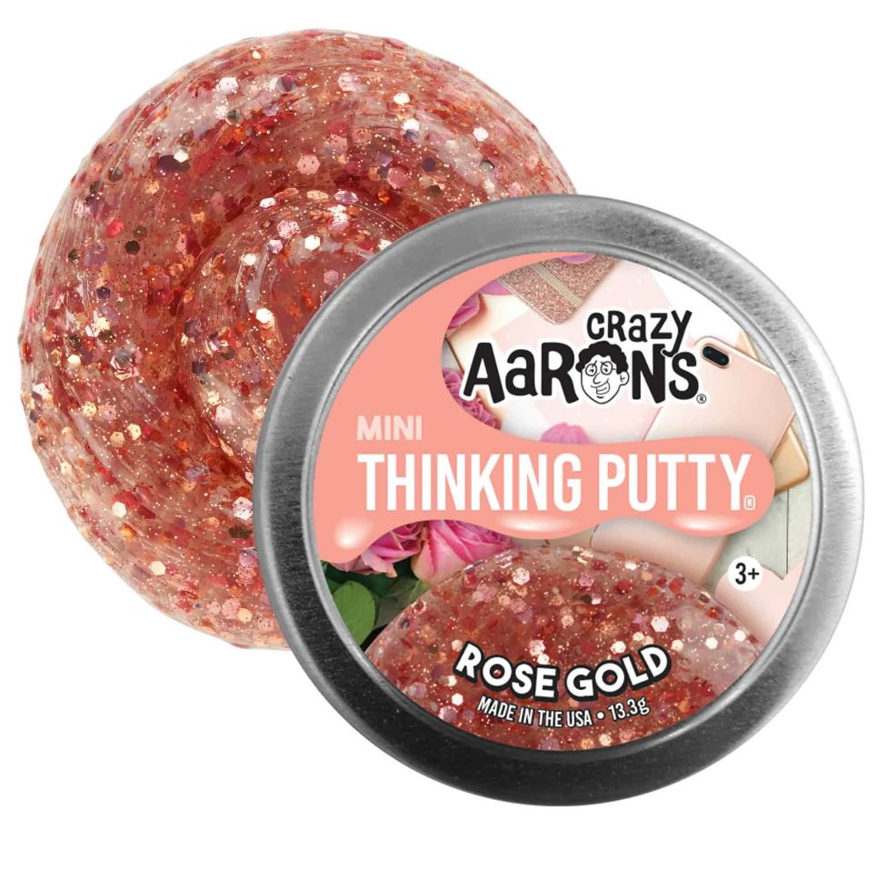 Hot Deal! Crazy Aaron's Mini Tin Trendsetters Thinking Putty in Stunning Rose Gold