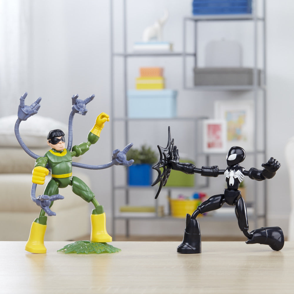 Hot! Marvel Spider - Man Bend And Flex: Black Suit Spider - Man vs Doc Ock