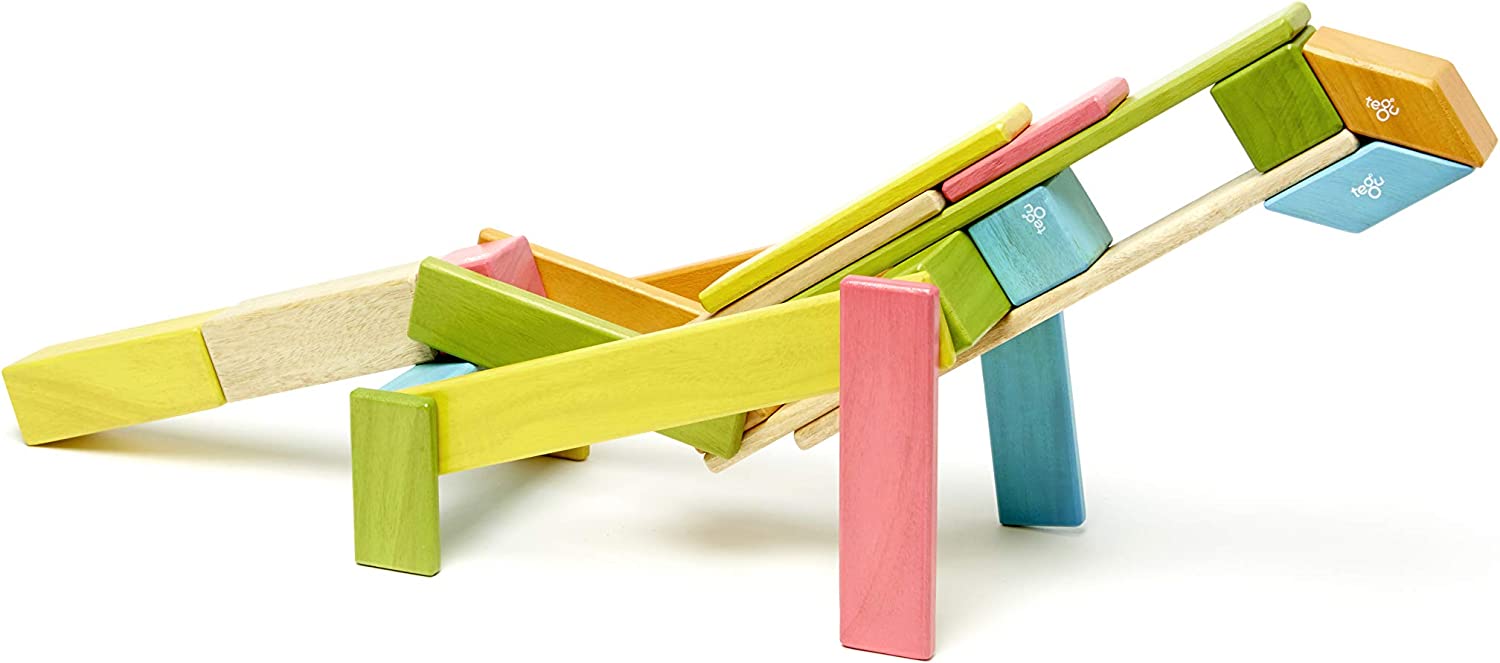 Hot Sale! 24-Piece Tegu Magnetic Wooden Building Blocks Set in Various Tints