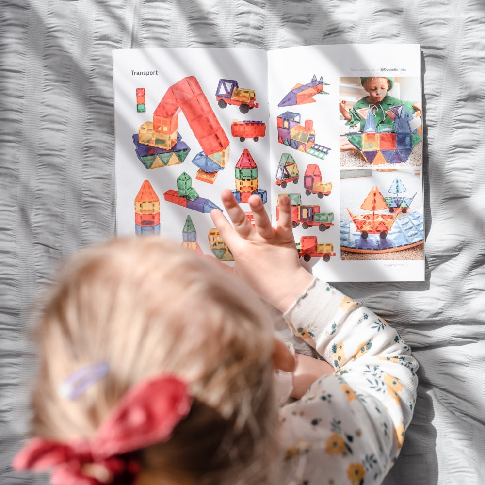 40-Piece Connetix Rainbow Square Magnetic Tiles Pack for Creative Play