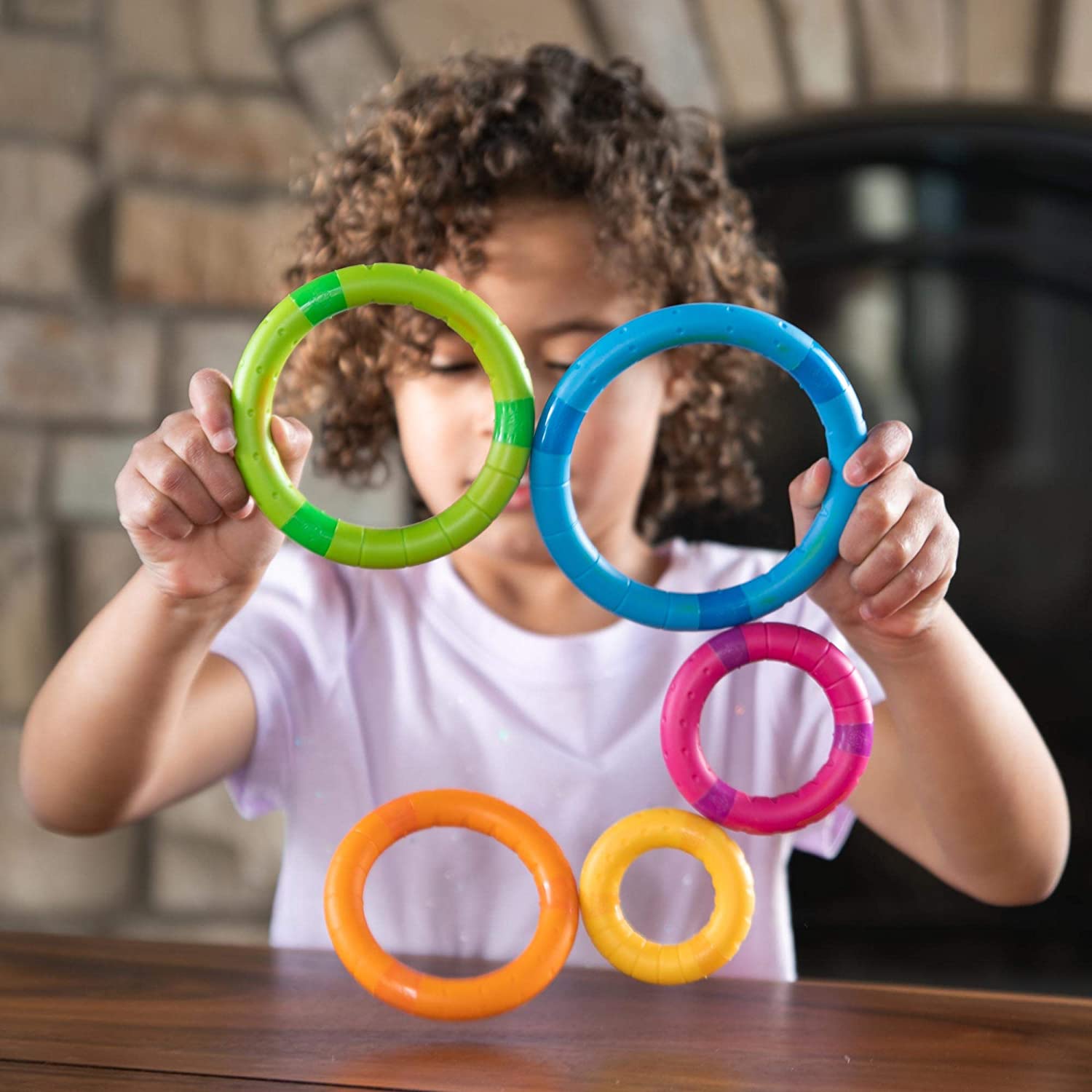 Fat Brain Toys Magnetic Tinker Rings Set of 5 for Early Learning