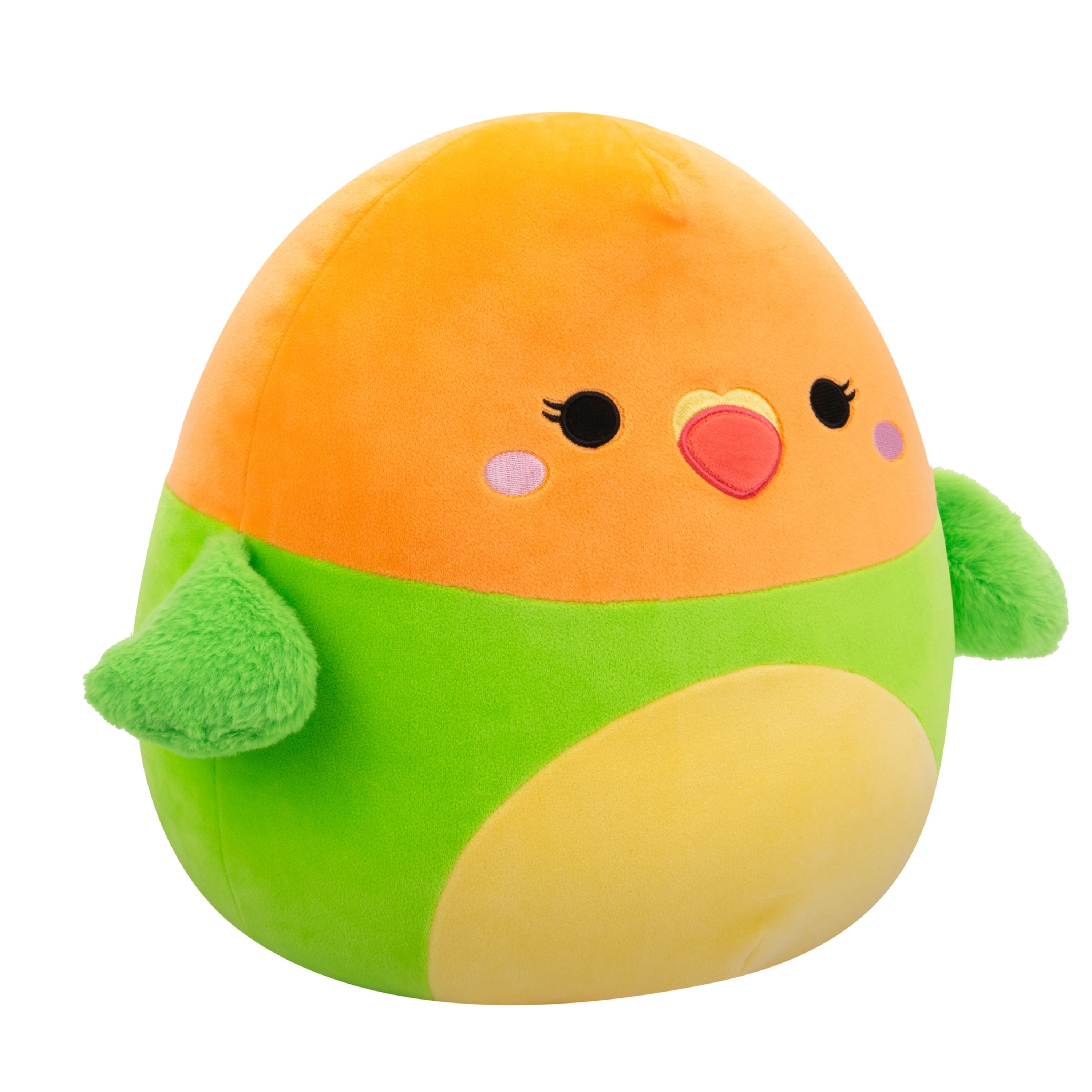 14-Inch S20 Squishmallows Plush Green and Orange Love Bird Toy