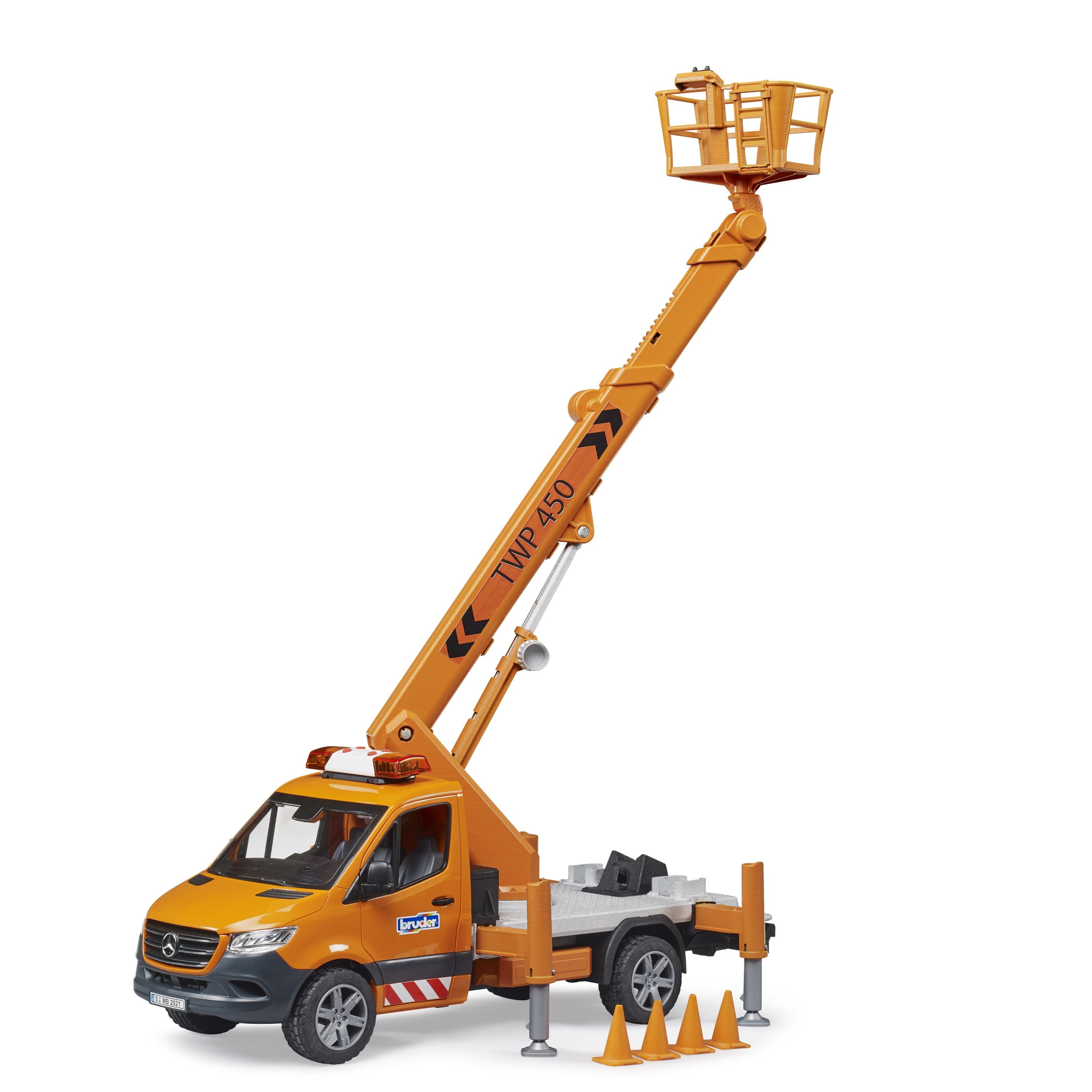 Hot Sale! Bruder 1:16 Scale Mercedes Sprinter Toy with Working Platform, Lights and Sounds