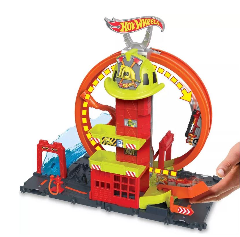 Hot Wheels City Super Fire Station Playset - Fun Kids' Toy with Adjustable Loop and More