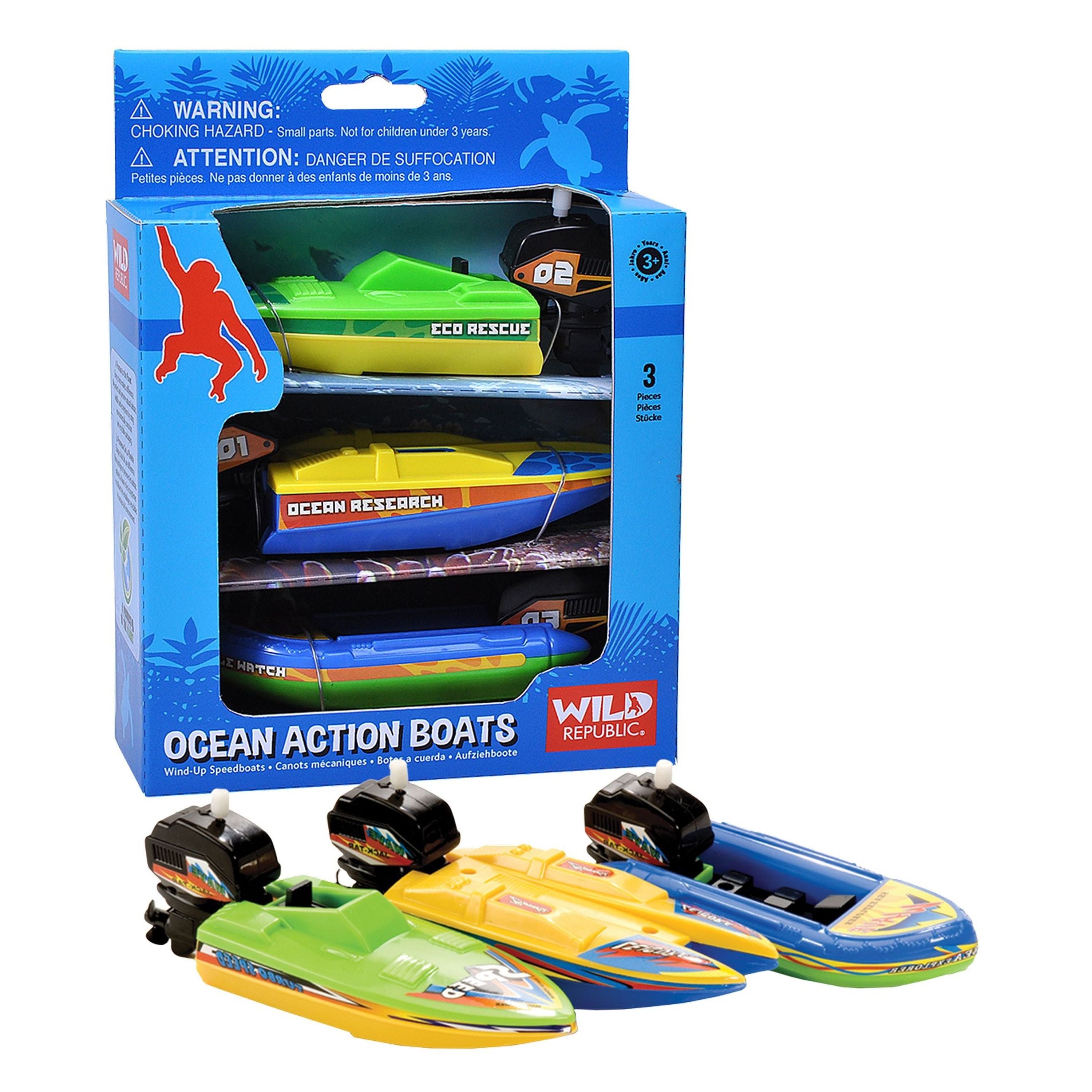 Wild Republic Ocean Action Boat 3-Pack - Ideal Toy Set