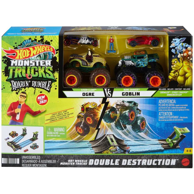 Hot Wheels Monster Trucks Roarin' Rumble Set - Great Gift for Kids