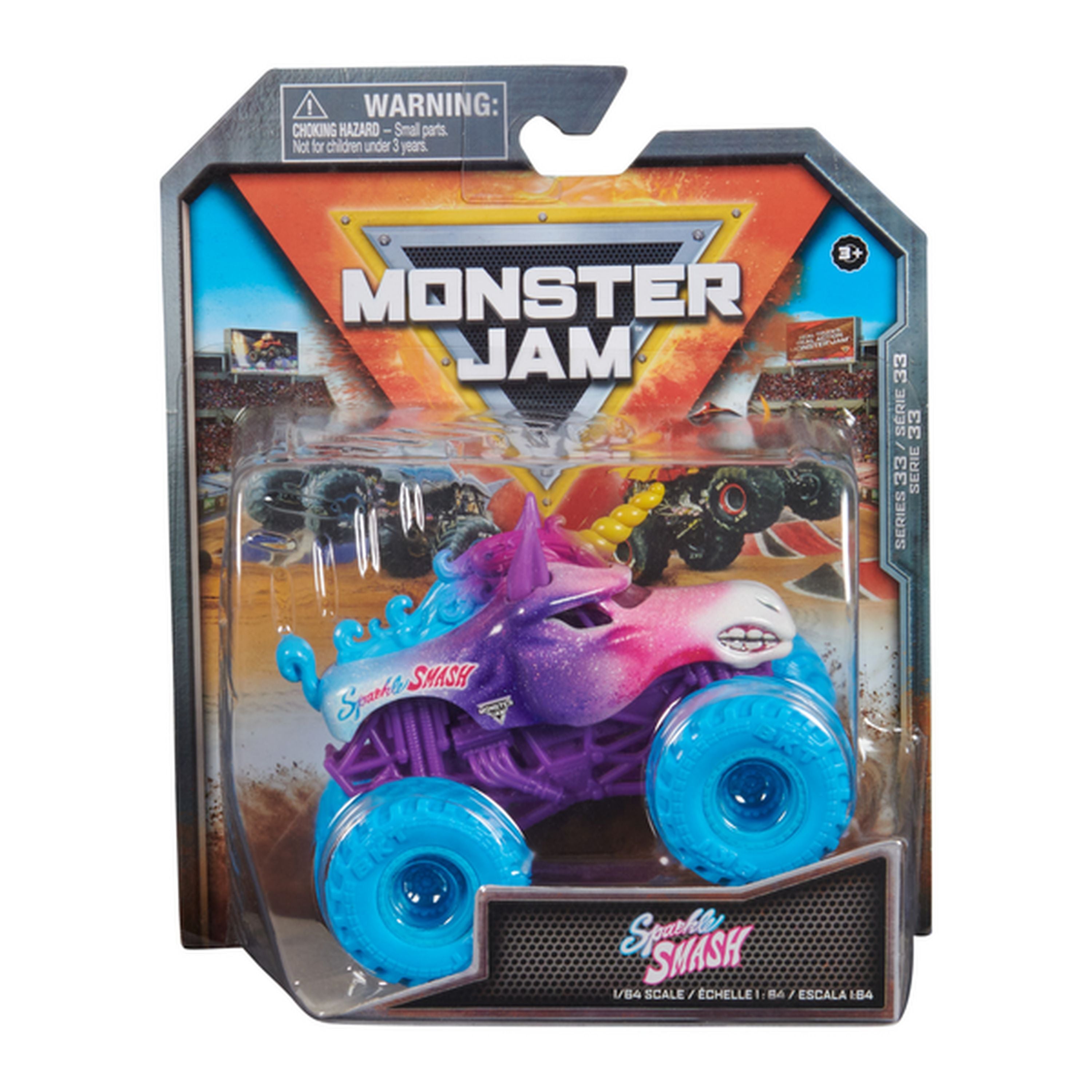 Hot Deal! 1:64 Scale Monster Jam Series 33 Sparkle Smash Monster Truck Toy