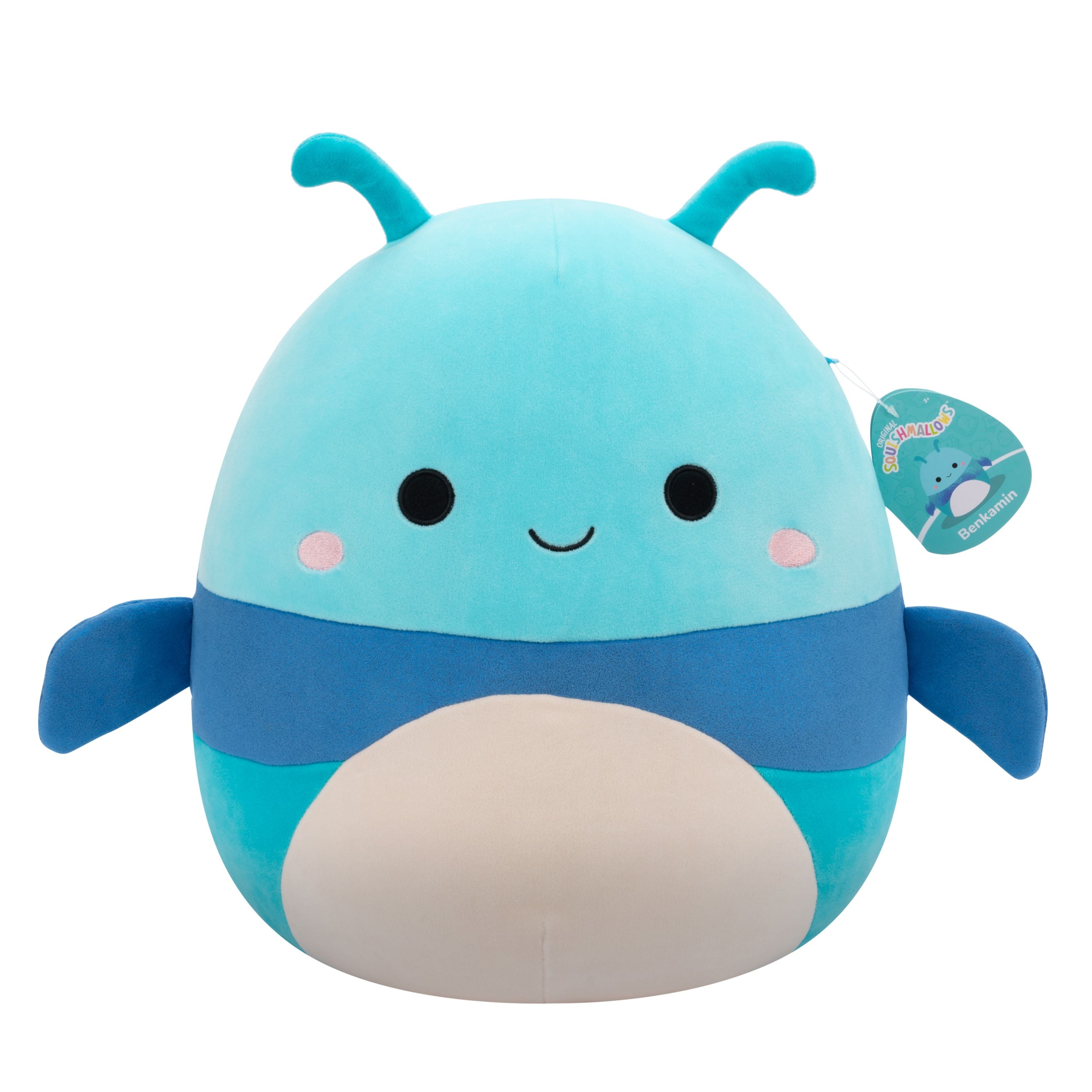 14-Inch Squishmallows Series 20 - Benjamin the Blue Beetle Plush Toy