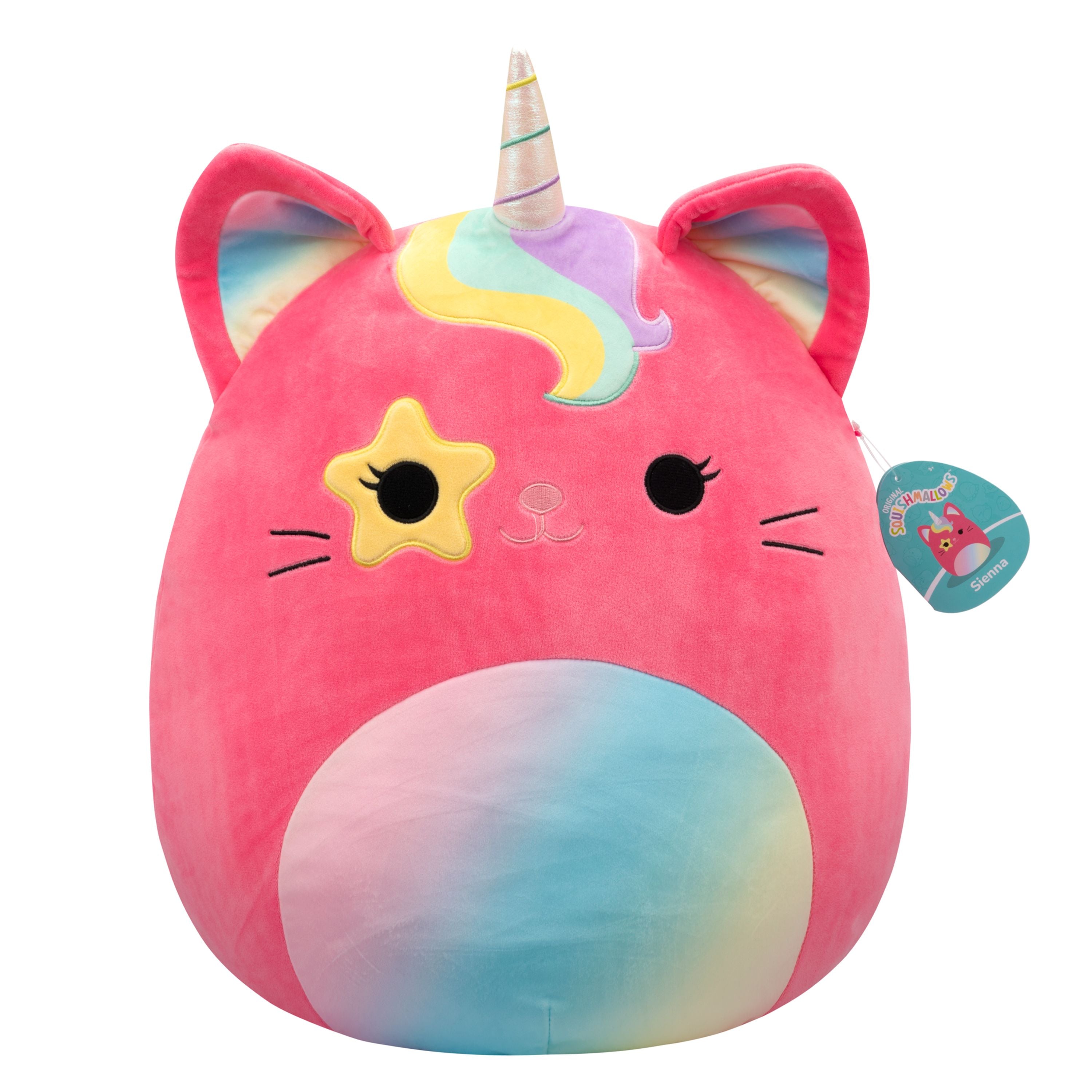 14-Inch Squishmallows Series 20: Sienna Pink Caticorn with Enchanting Starry Eyes